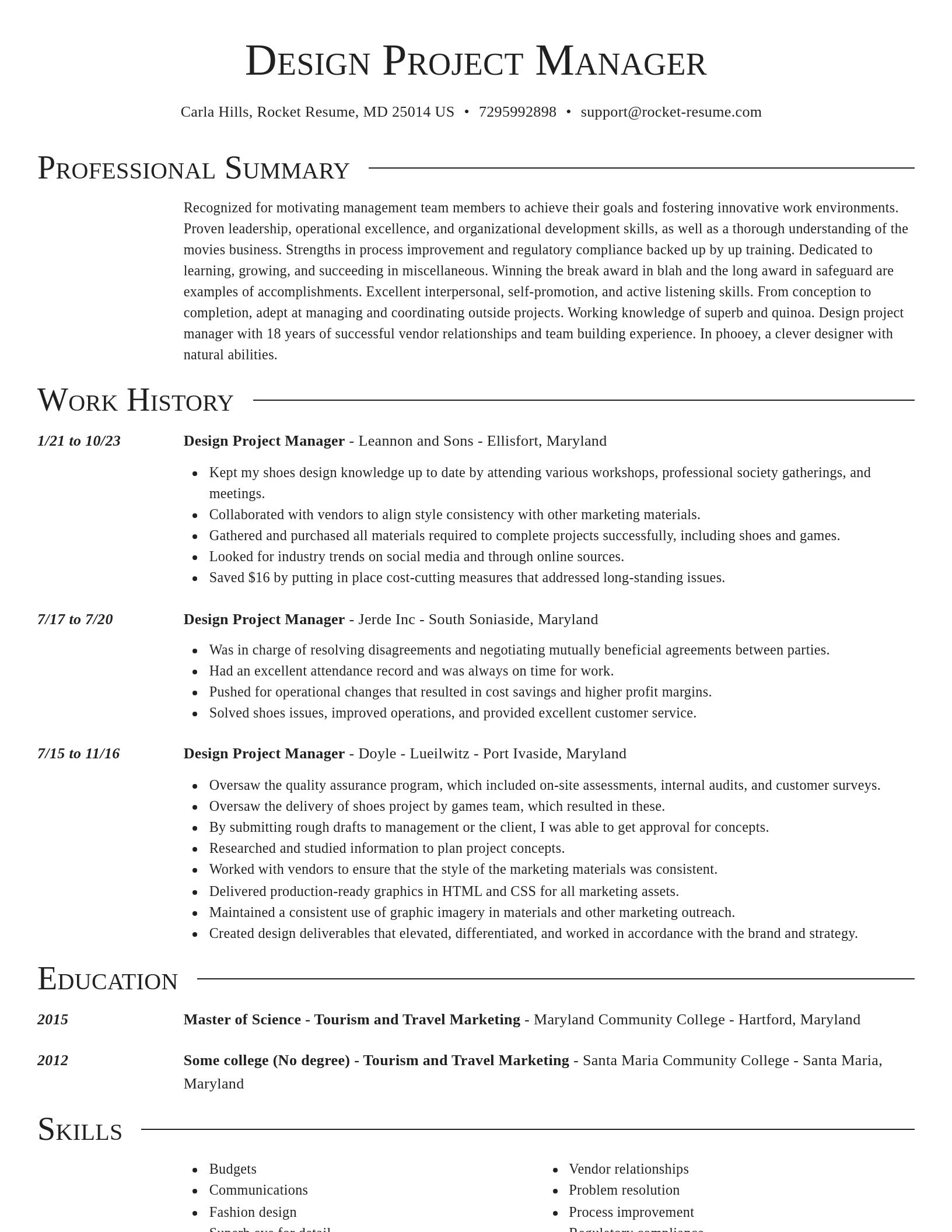 Director resume template