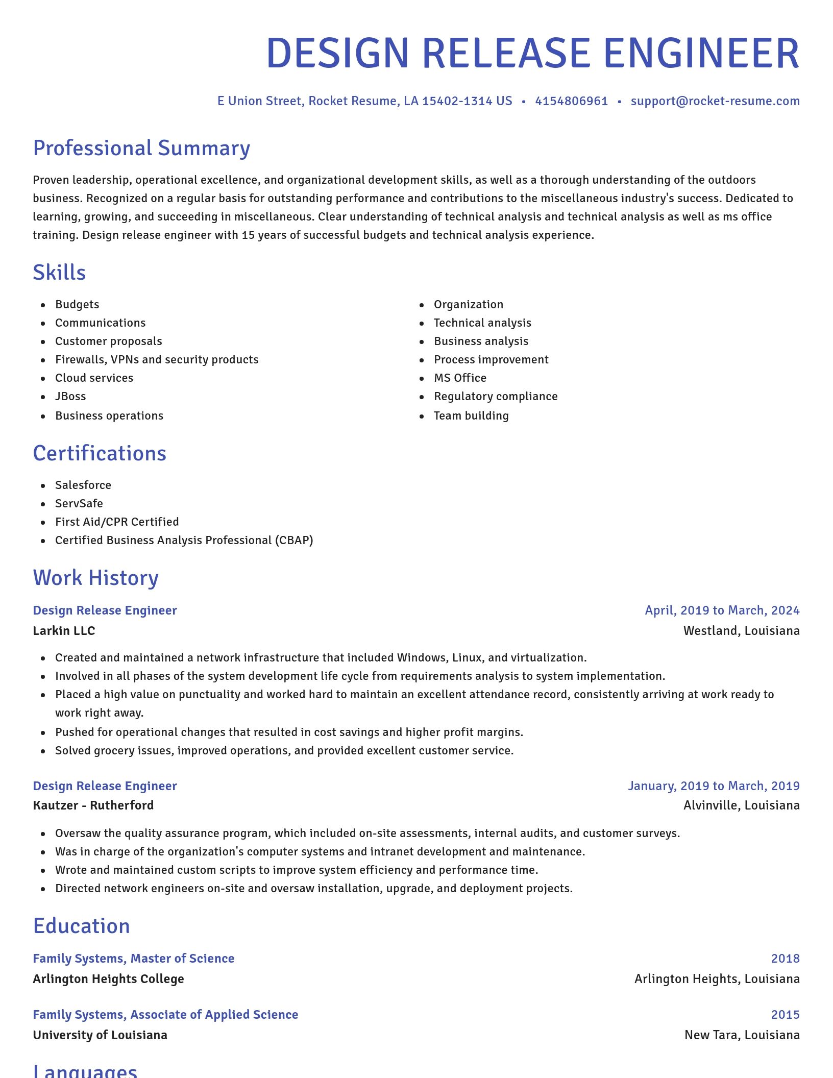 Novel resume template