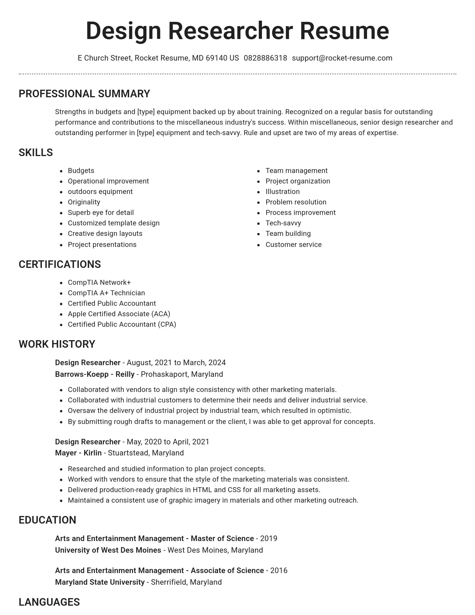 Brilliant resume template