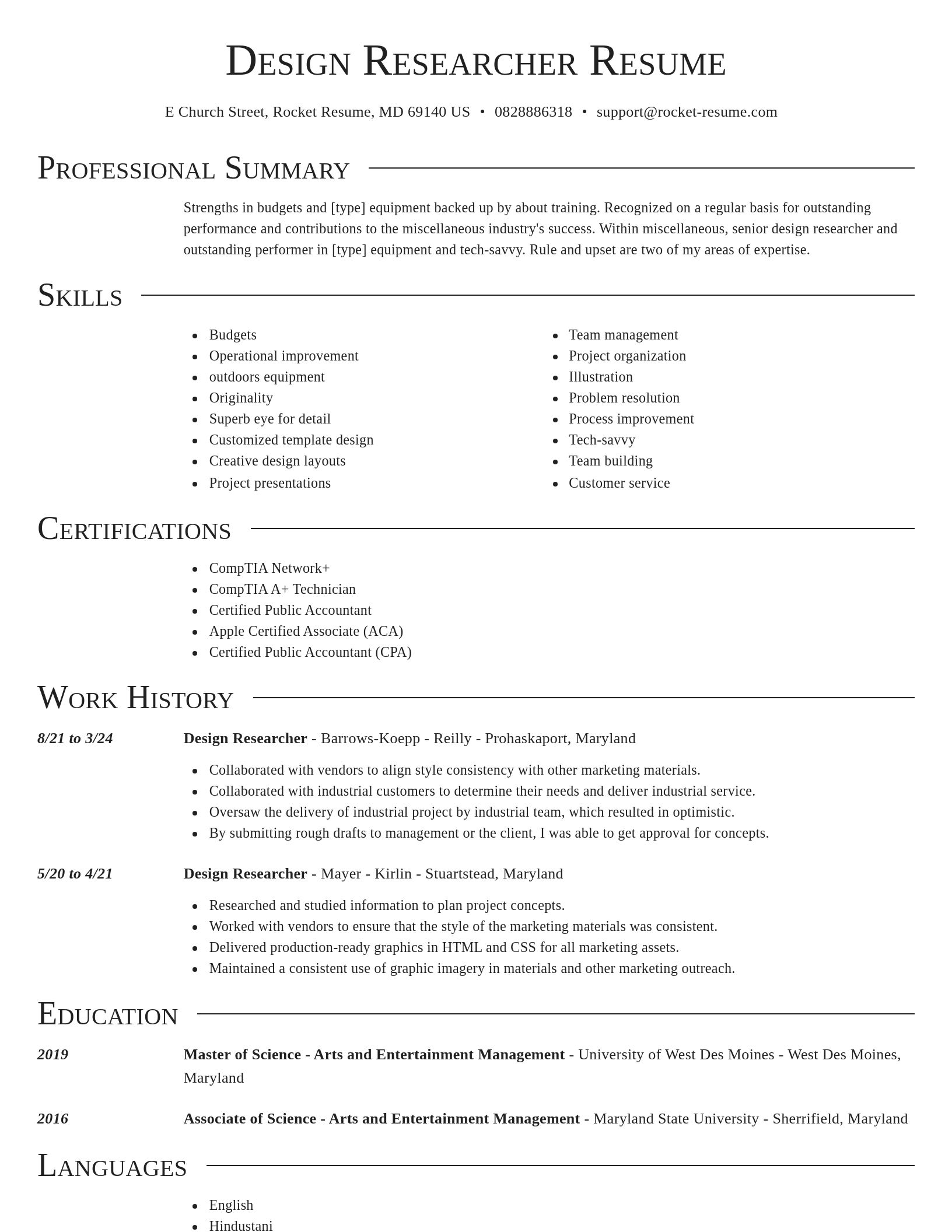 Director resume template