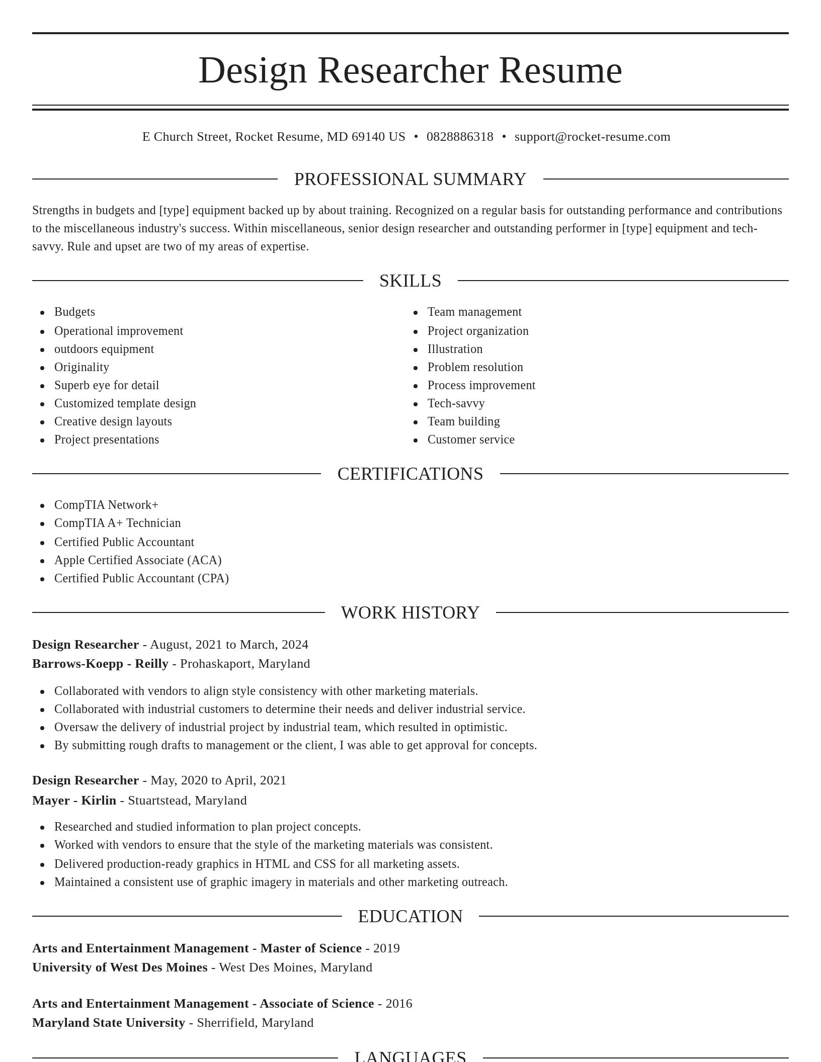 Elegant resume template