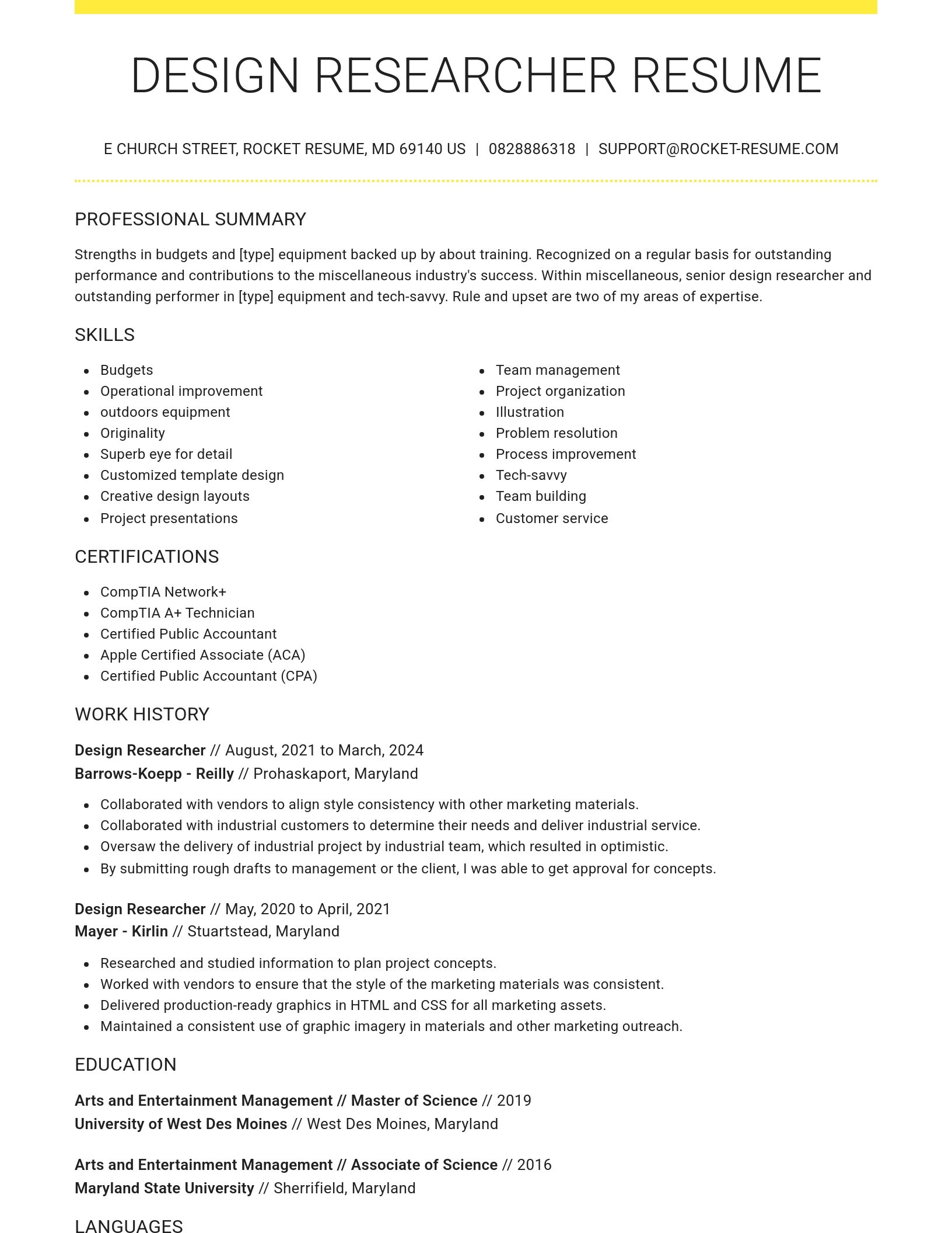 Grand resume template