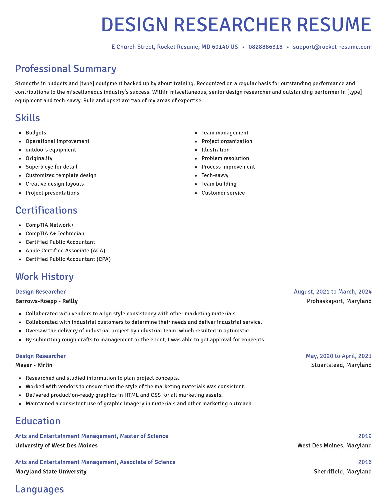 Novel resume template