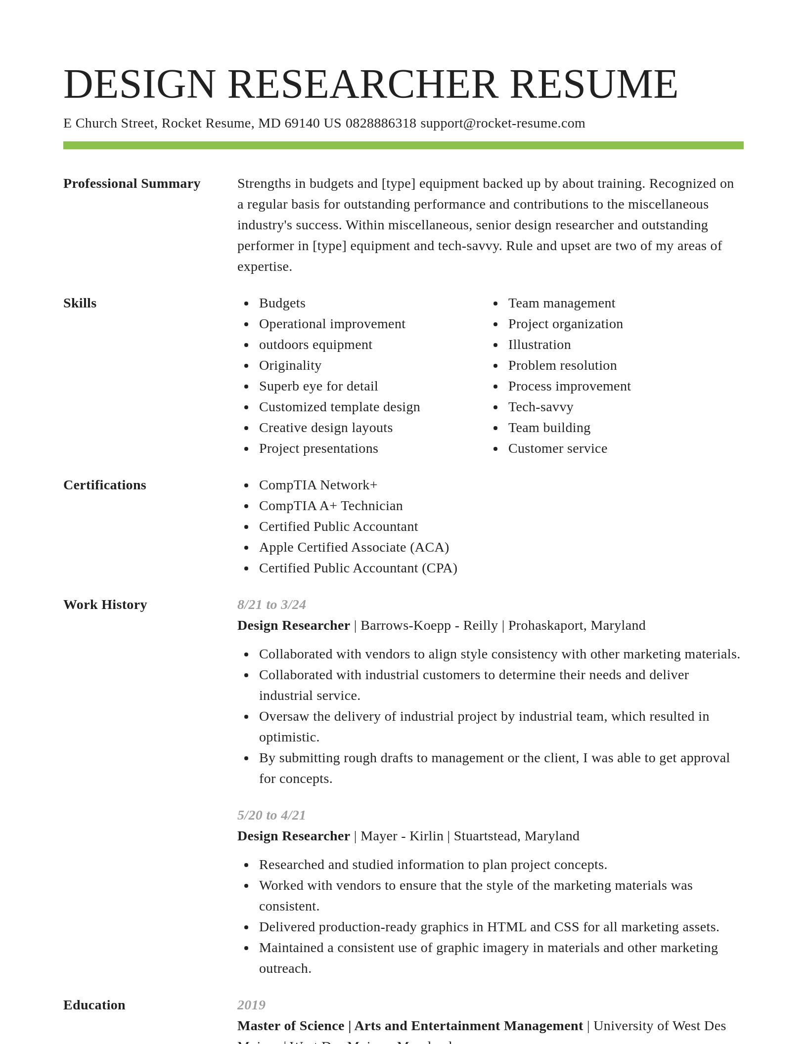 Smart resume template