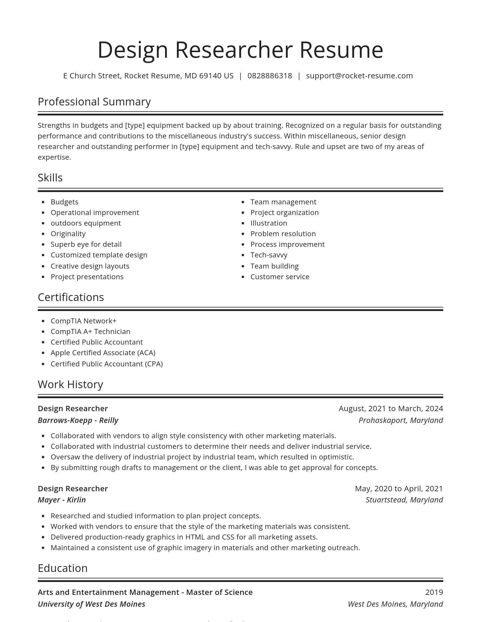 Spotlight resume template