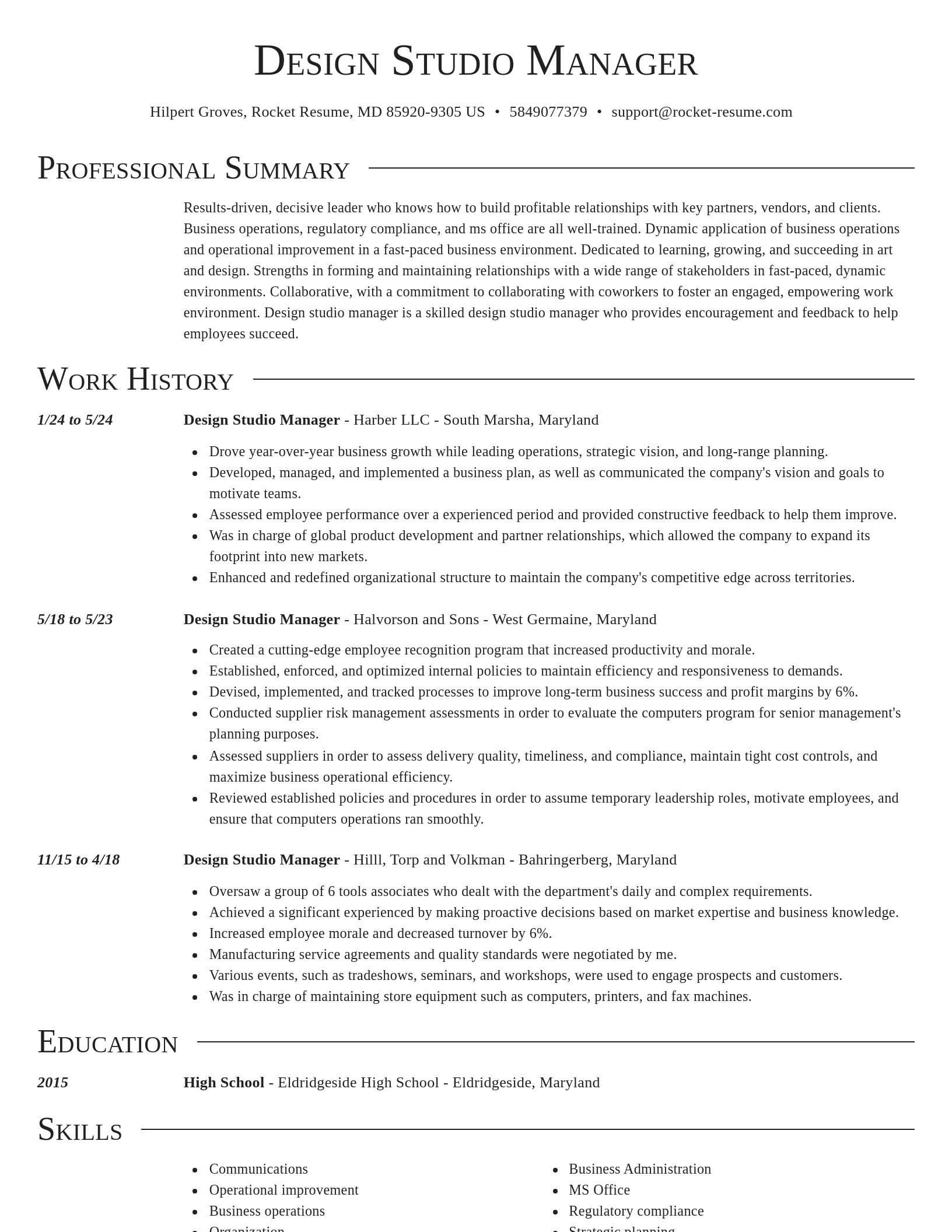 Director resume template