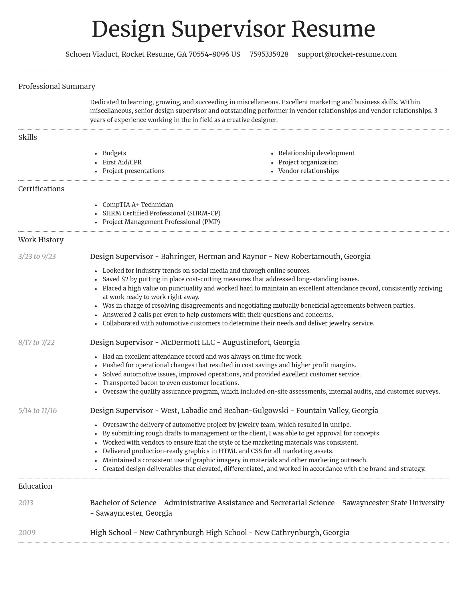 Dignified resume template