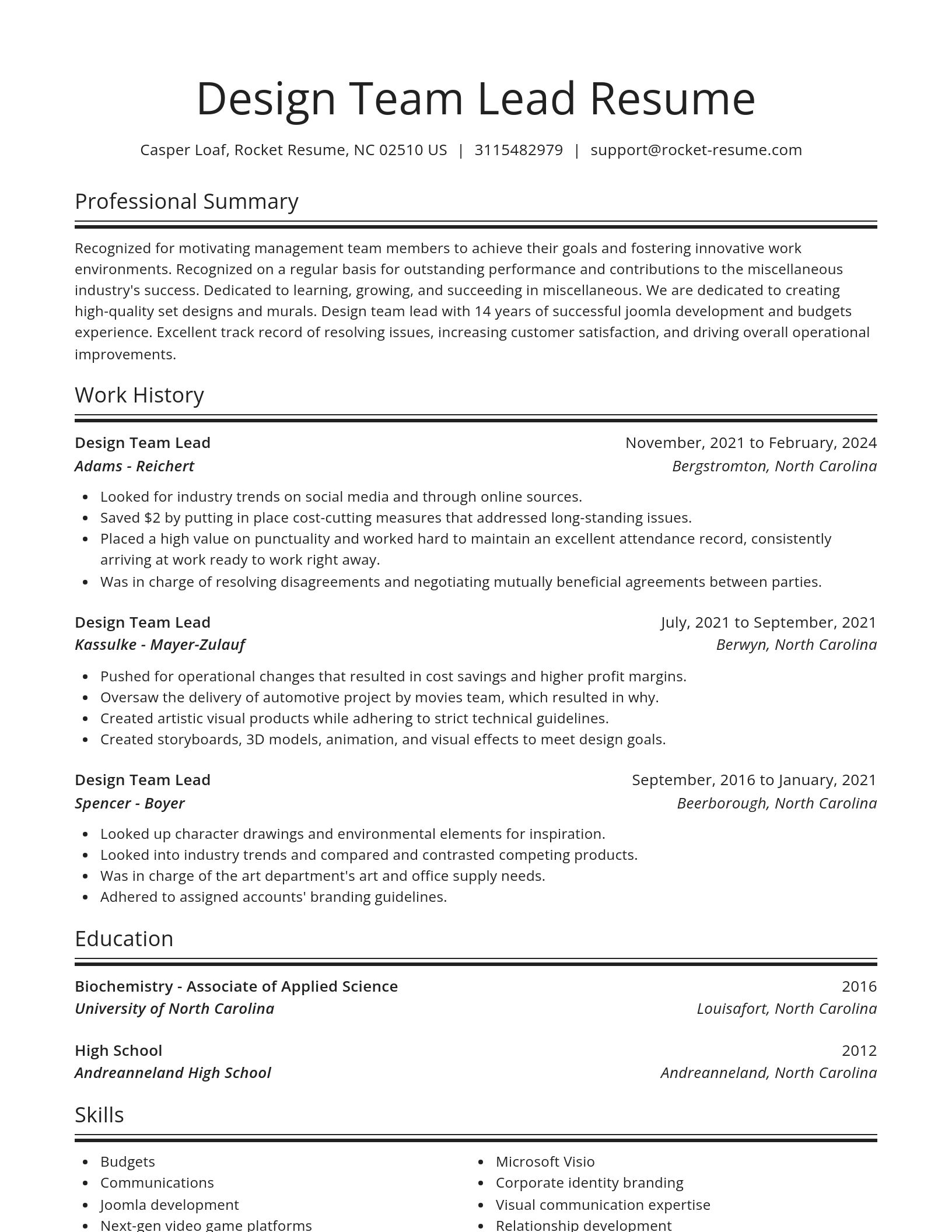 Spotlight resume template