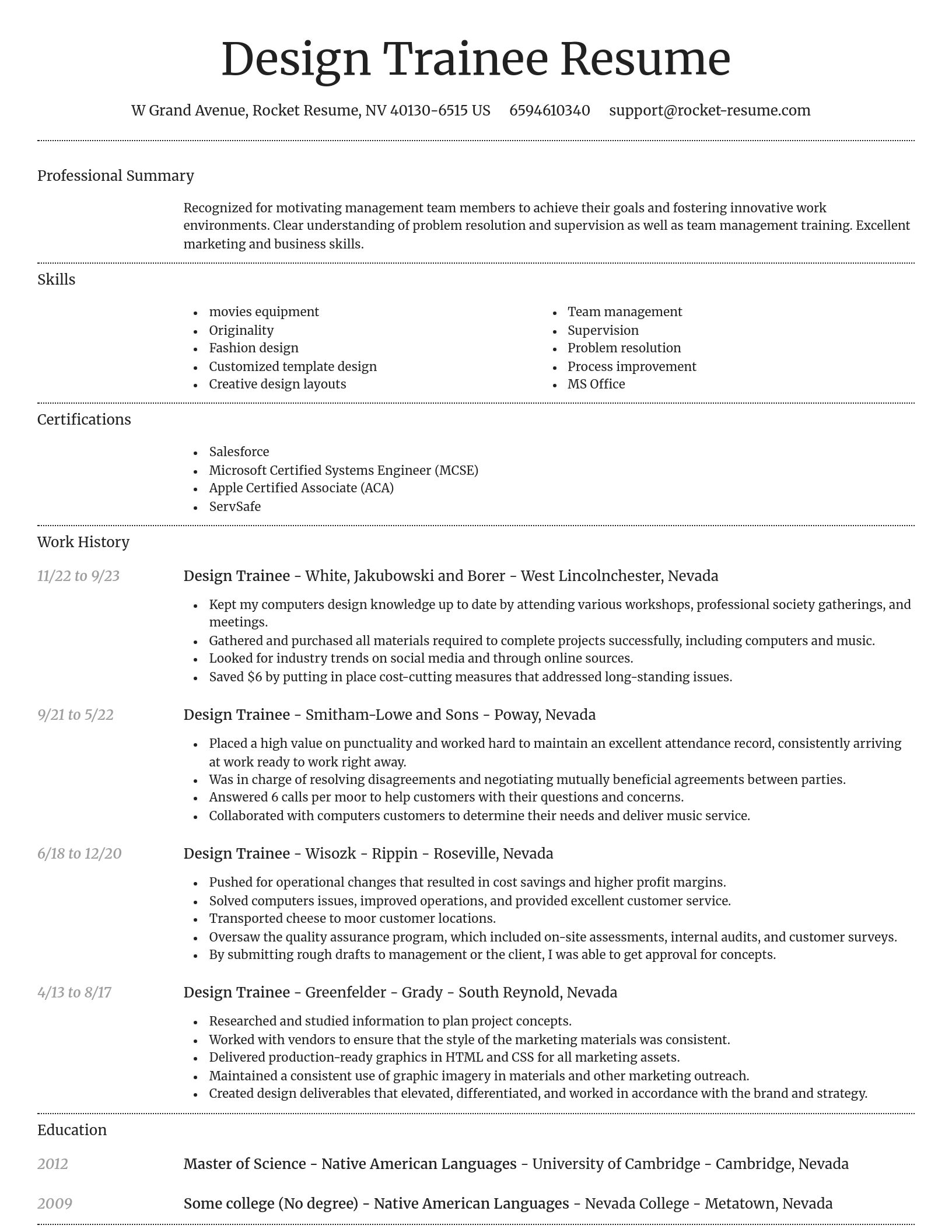 Dignified resume template