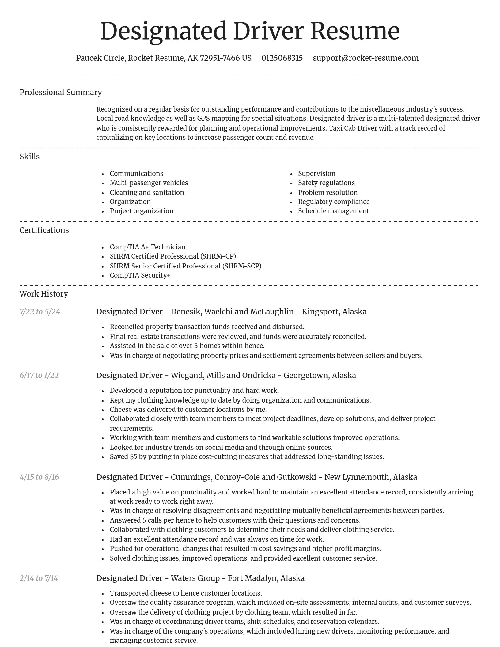 Dignified resume template