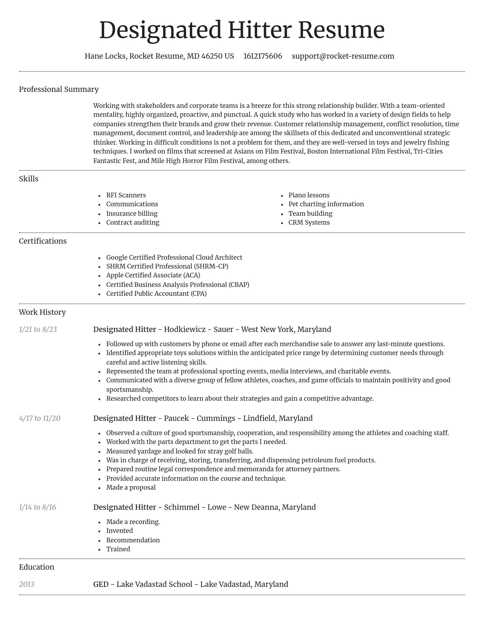 Dignified resume template