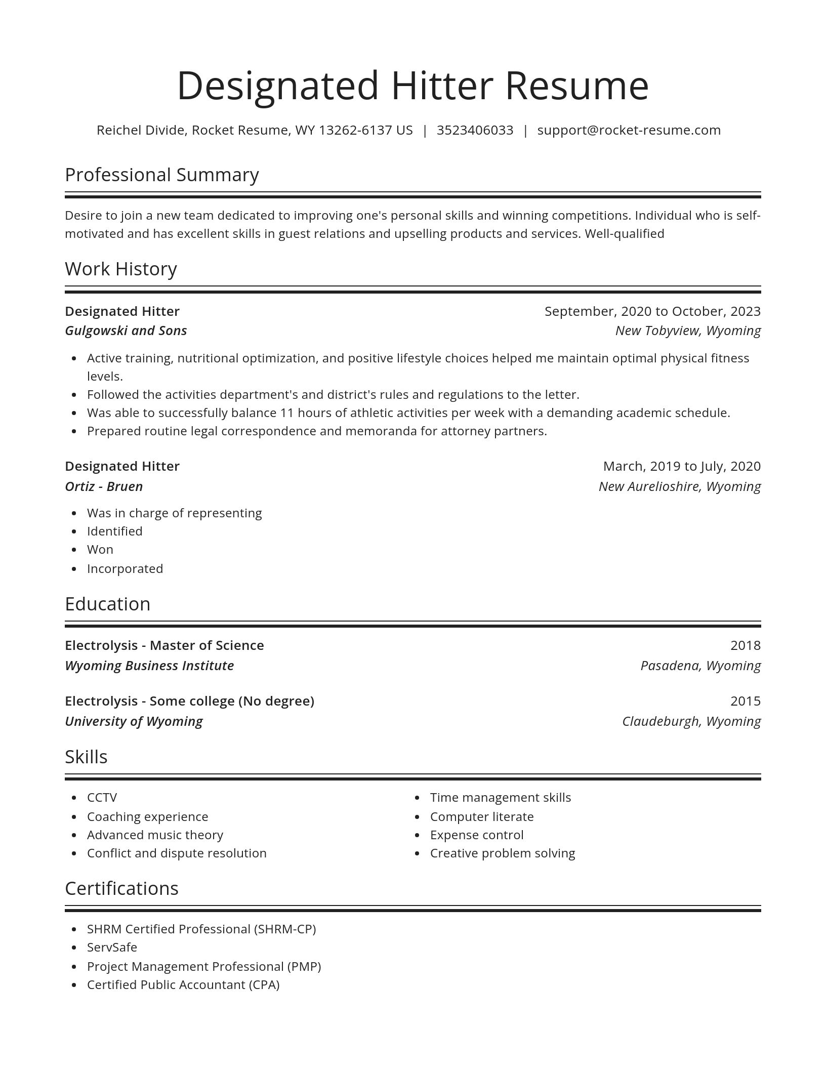 Spotlight resume template