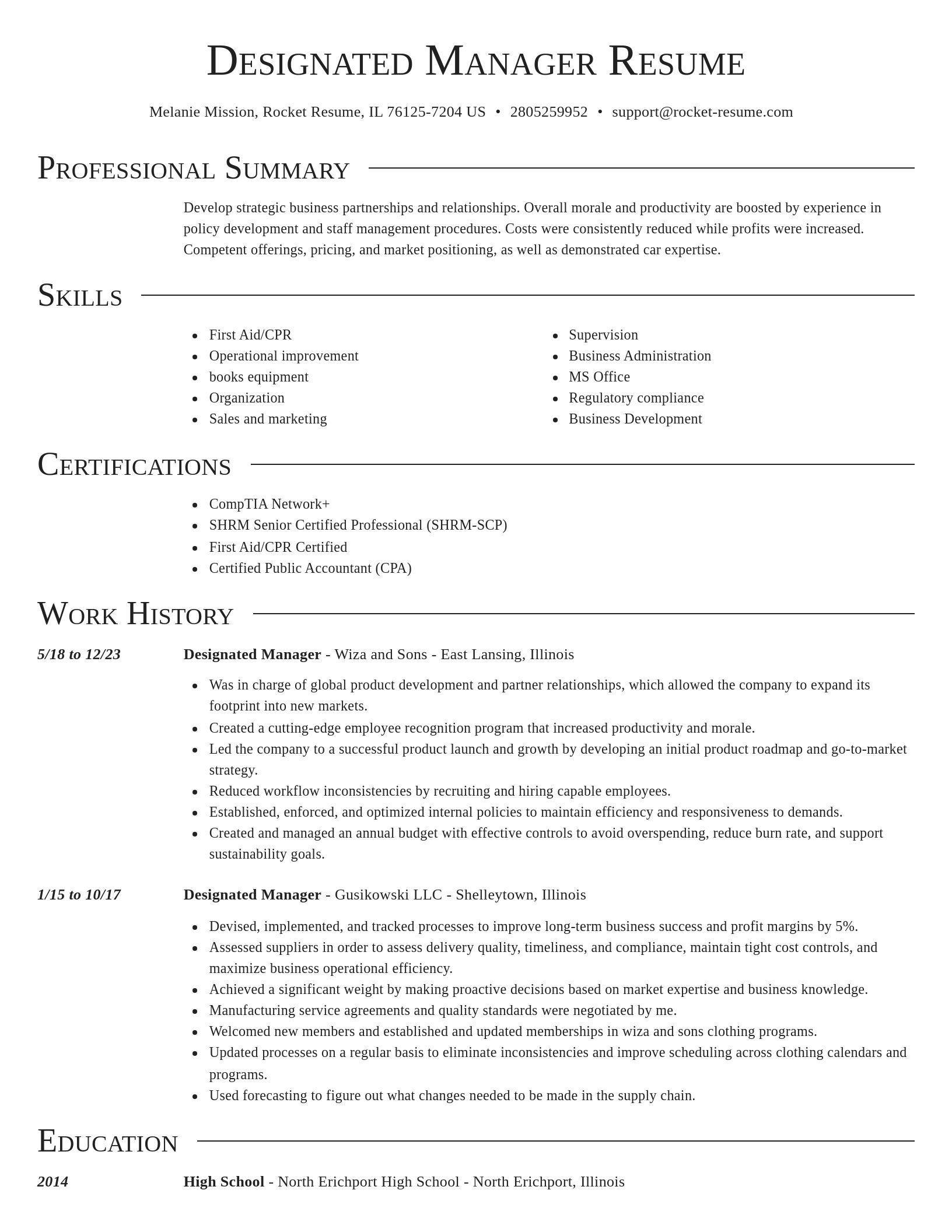 Director resume template