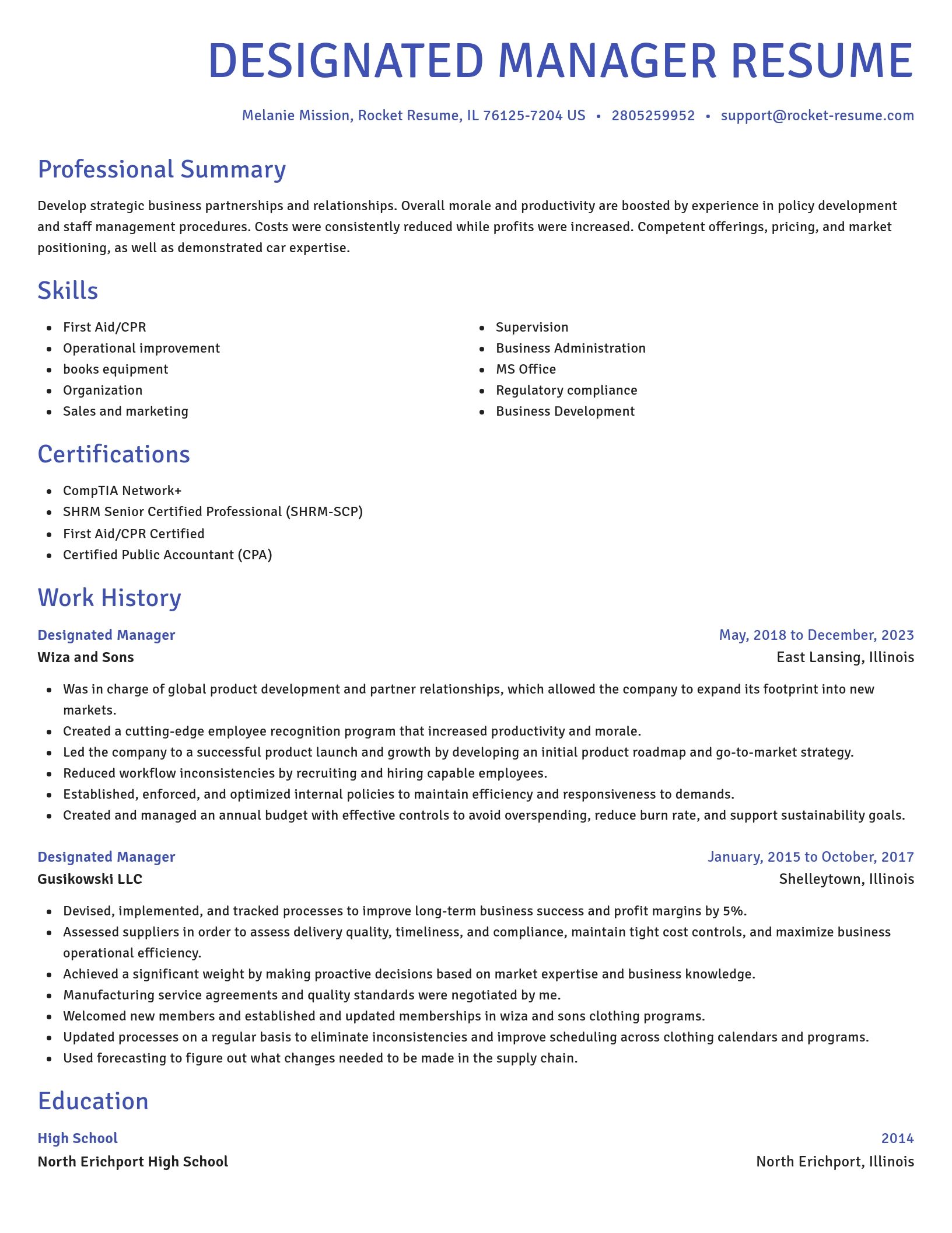 Novel resume template