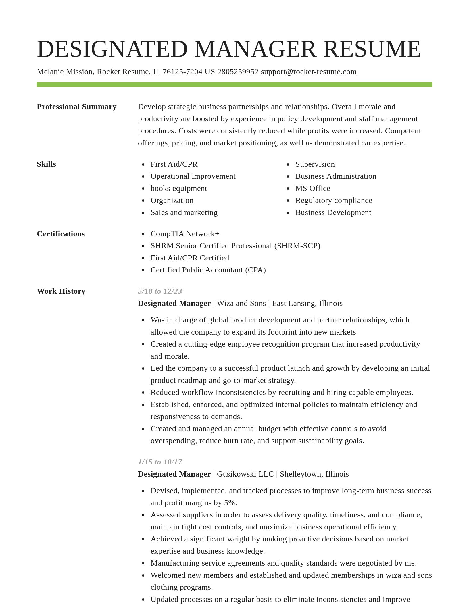 Smart resume template