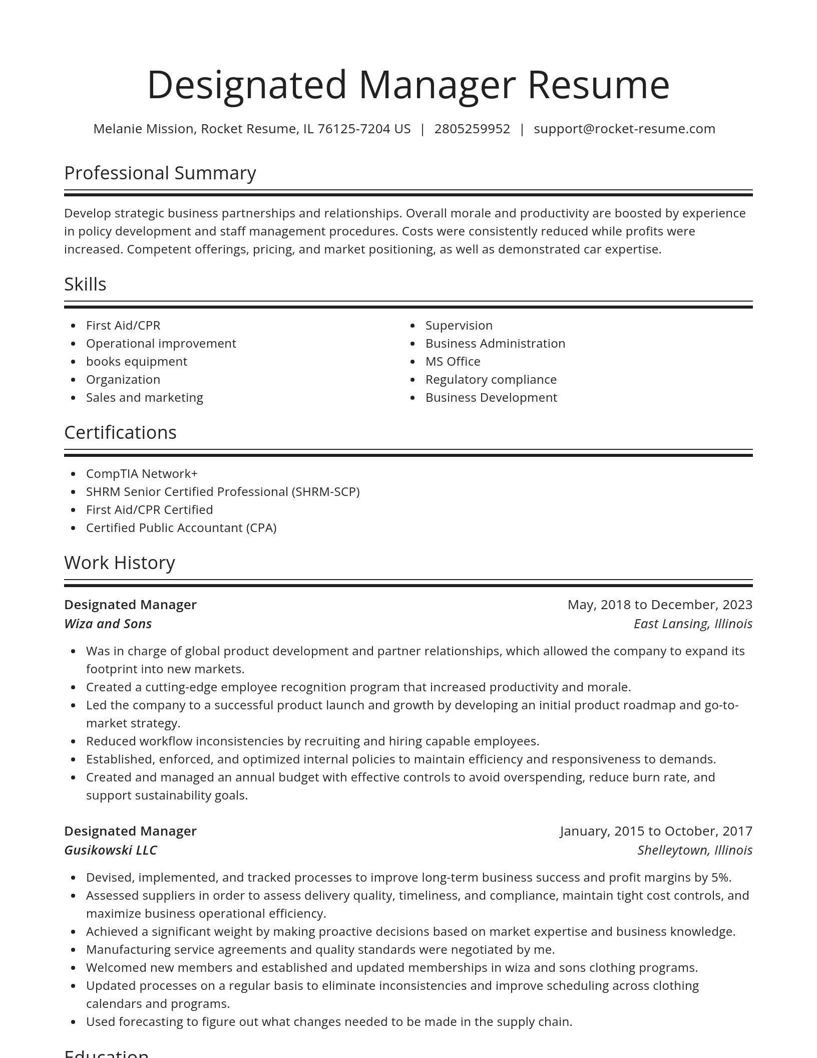 Spotlight resume template