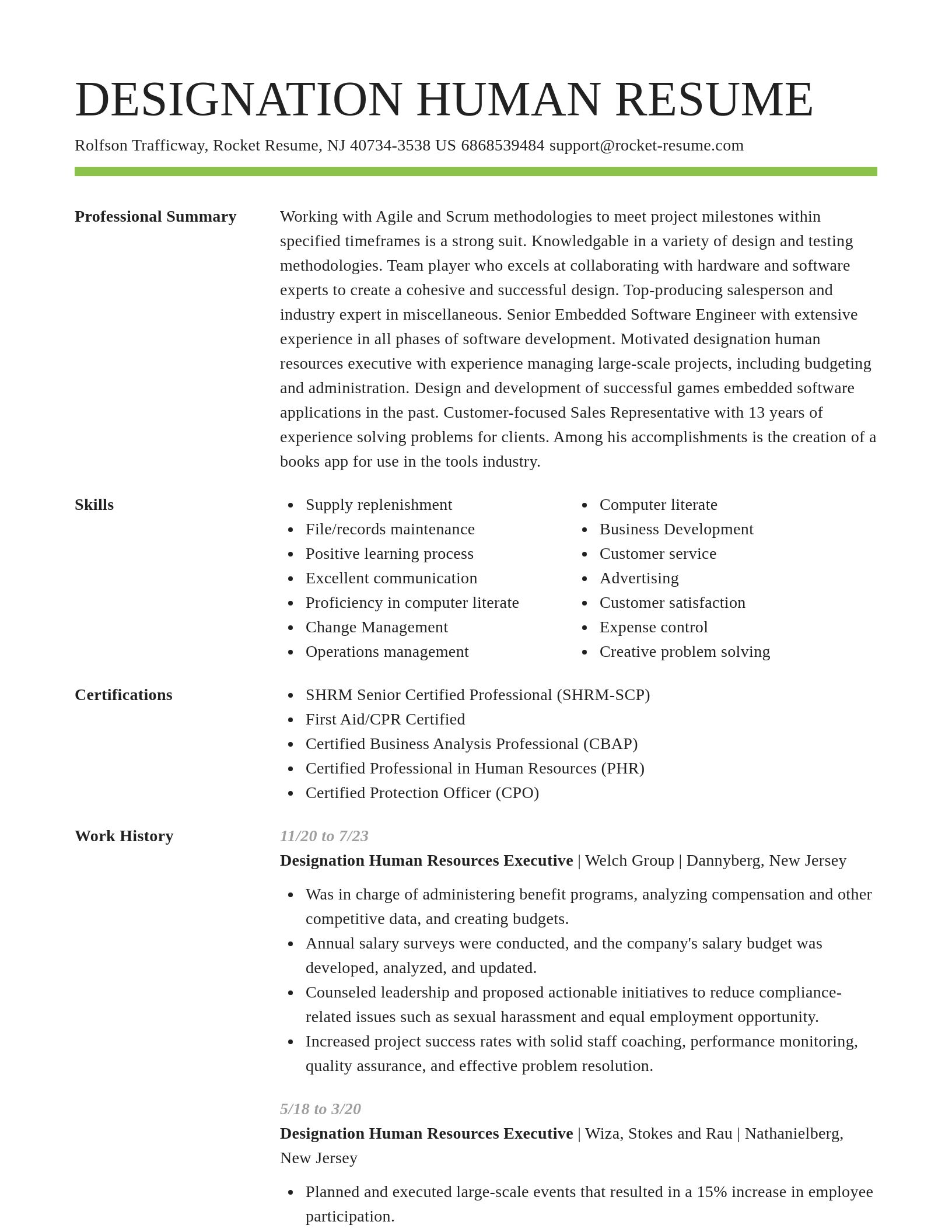 Smart resume template