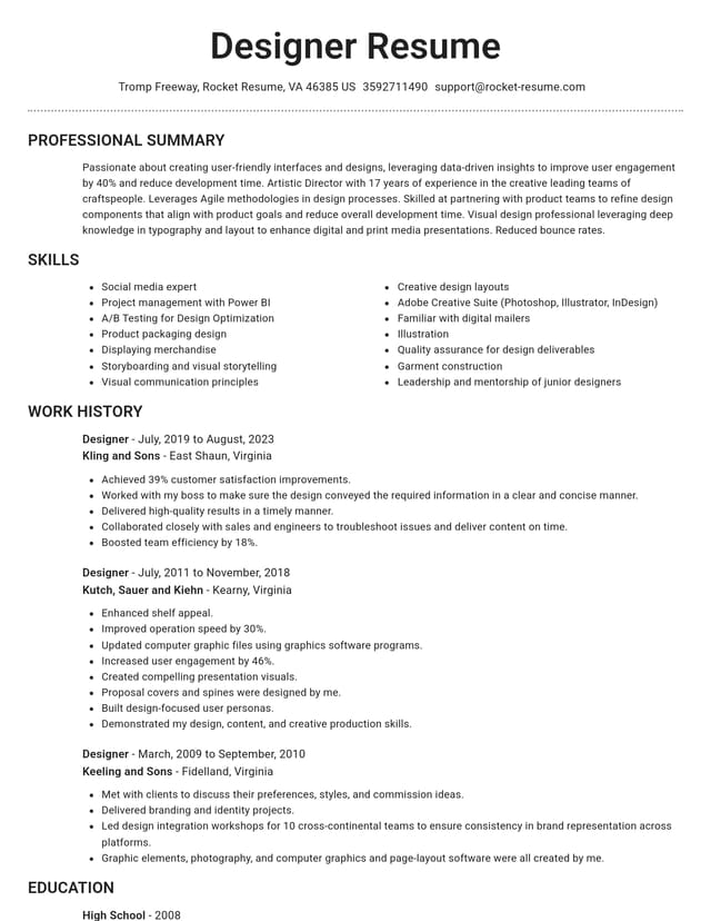 Brilliant resume template