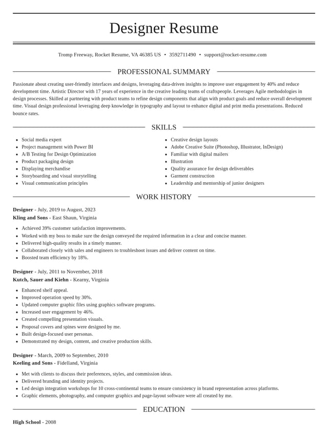 Elegant resume template