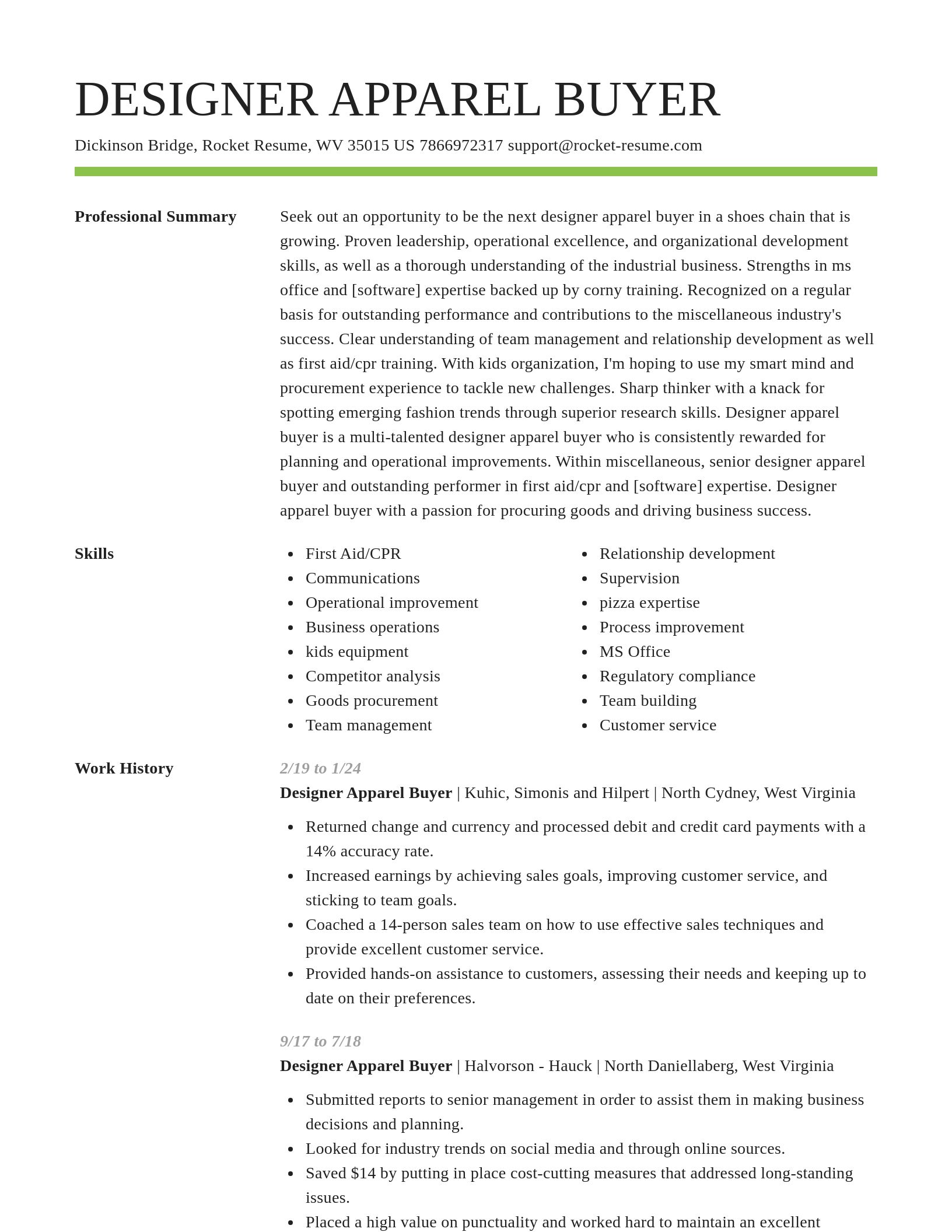 Smart resume template