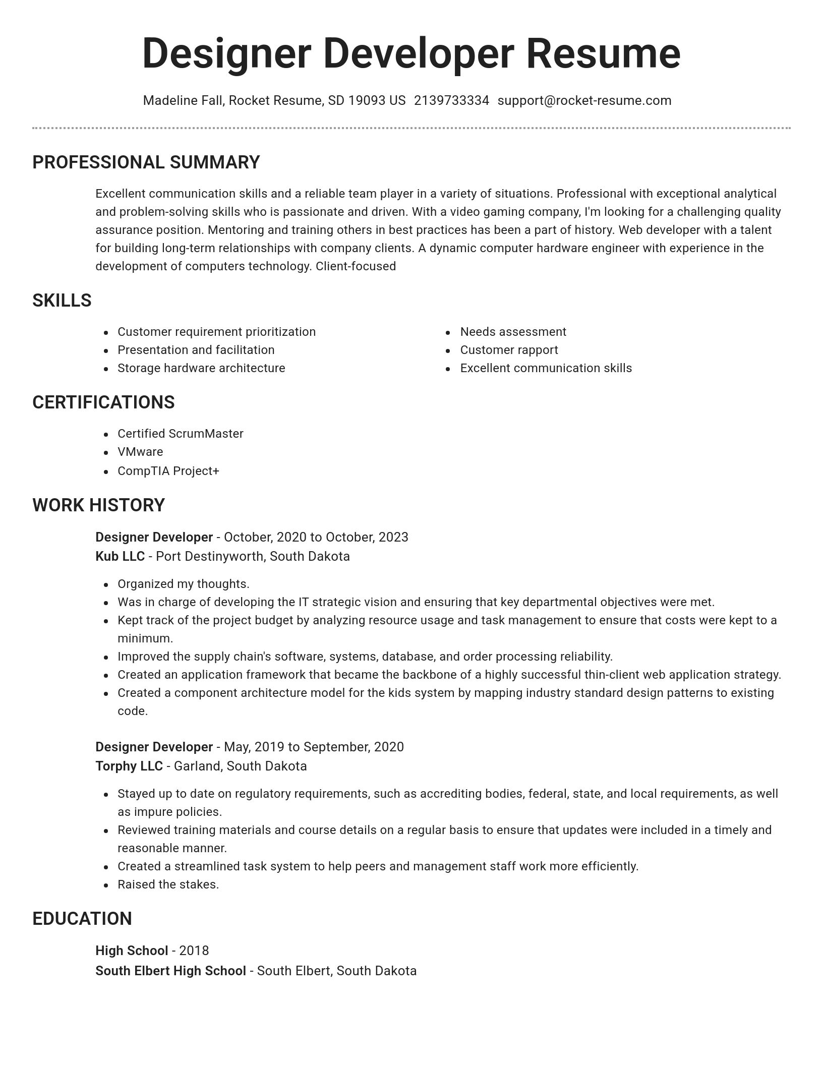 Brilliant resume template