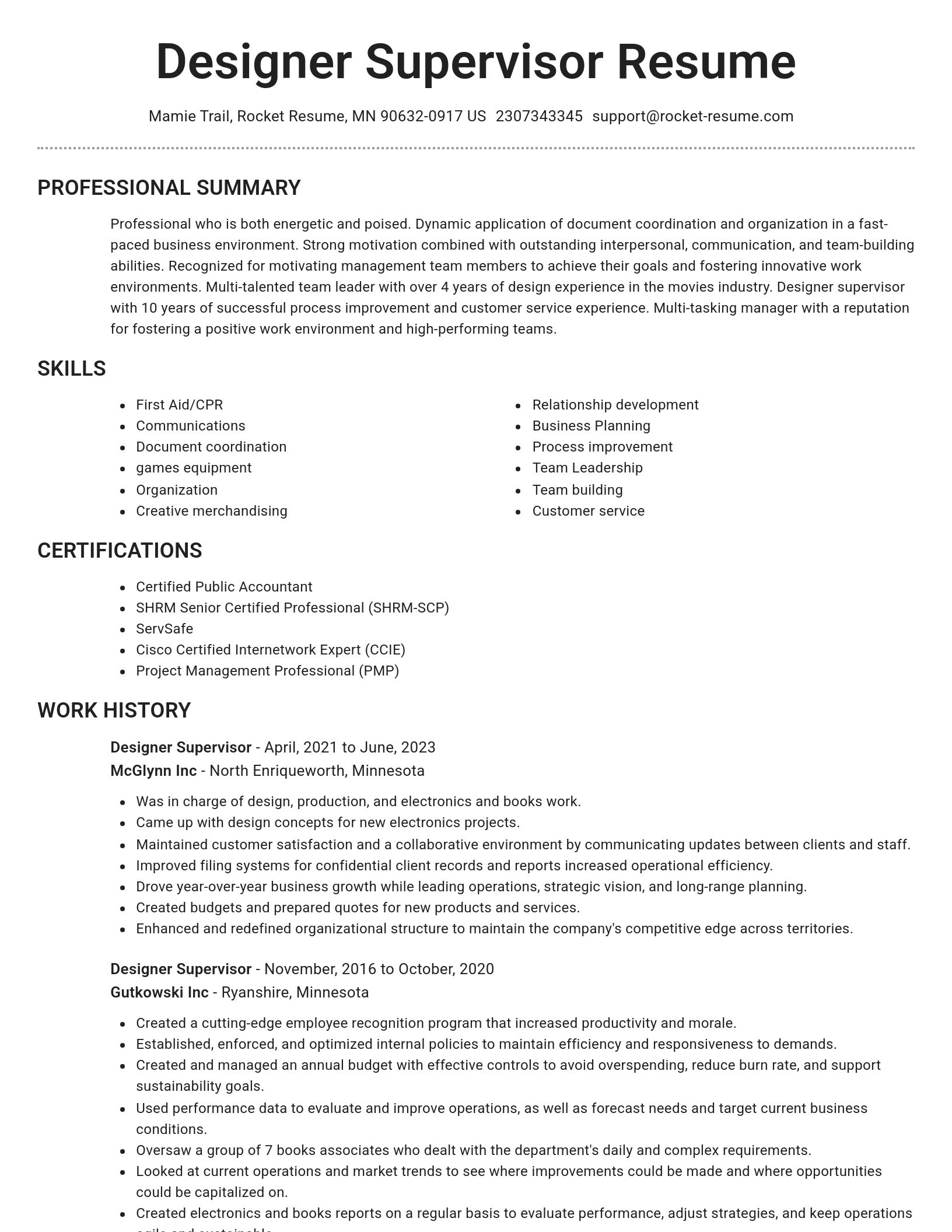 Brilliant resume template