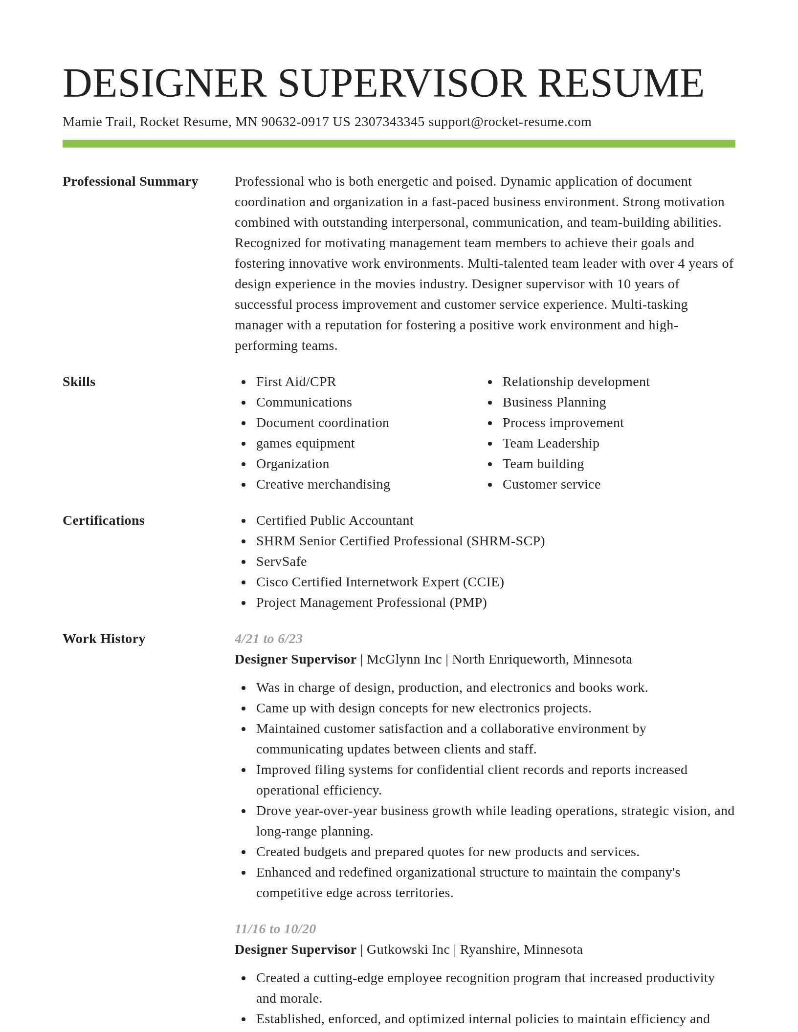 Smart resume template