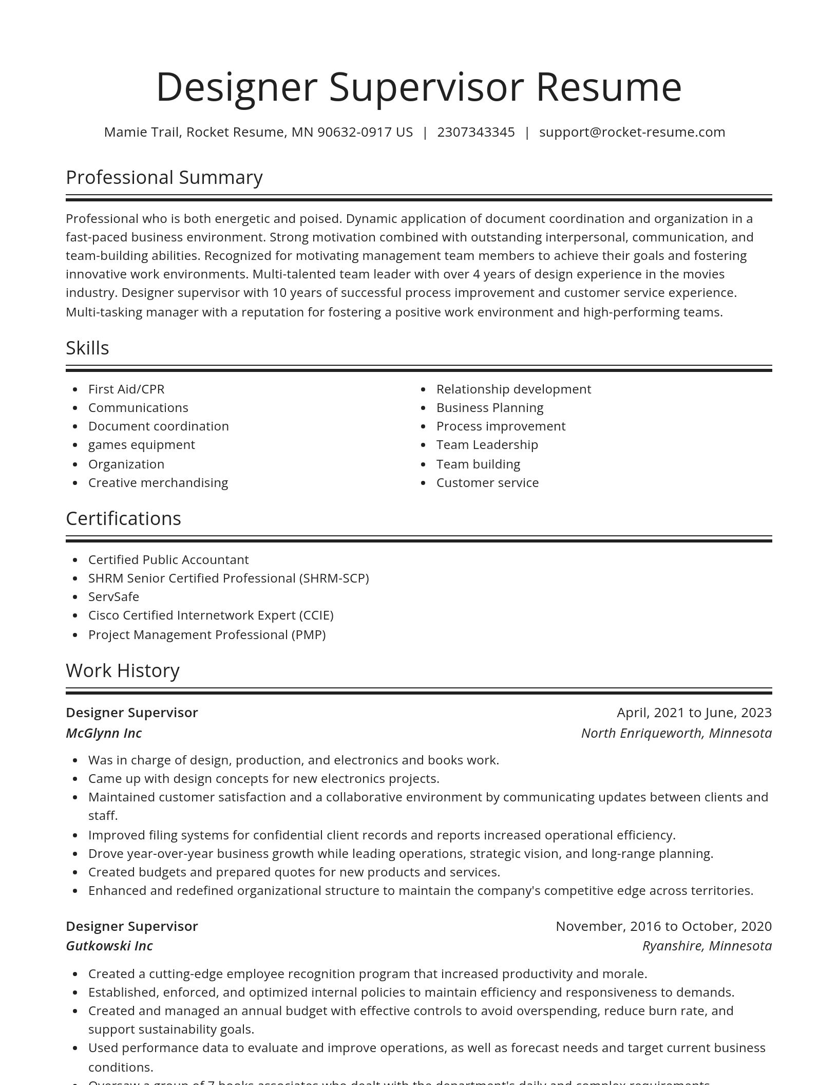Spotlight resume template
