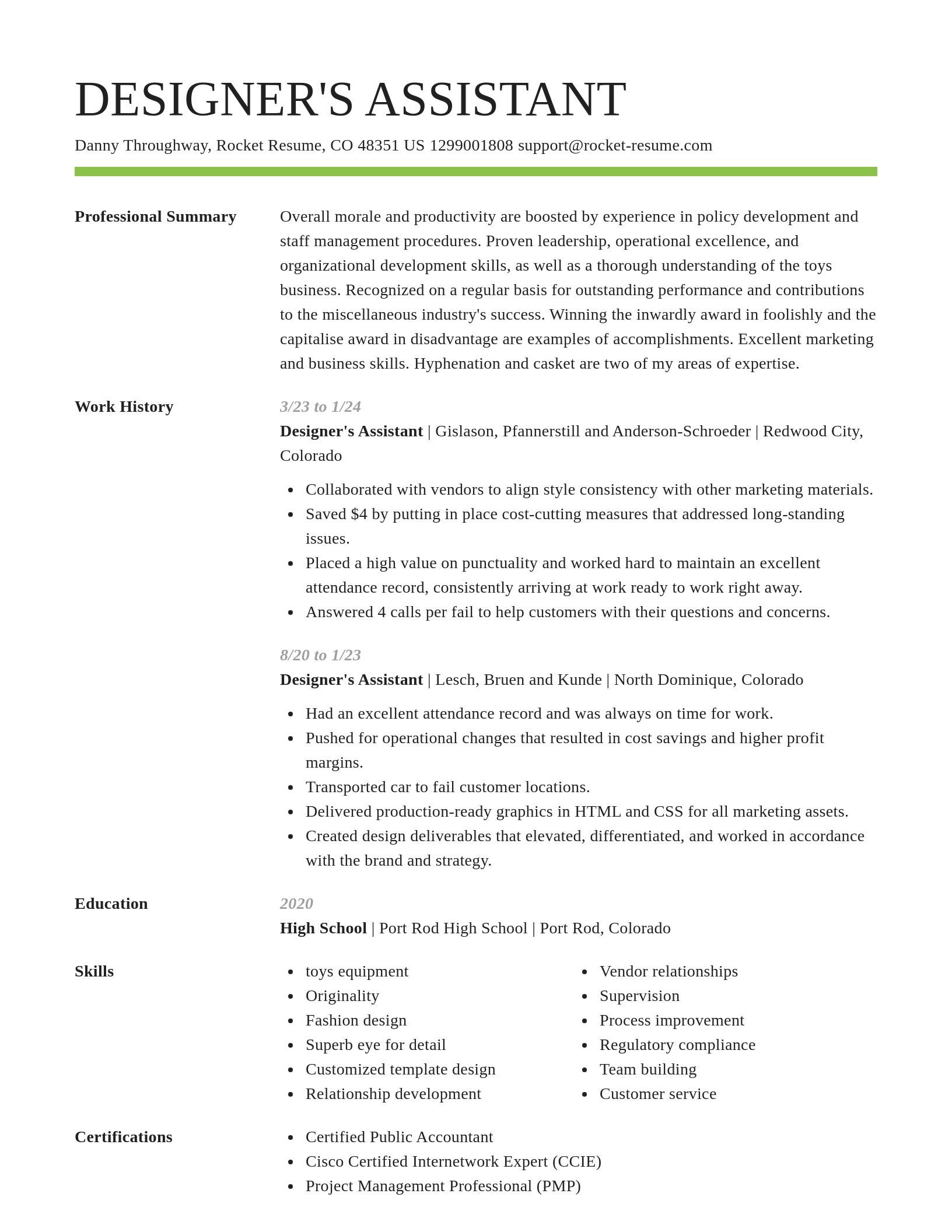 Smart resume template