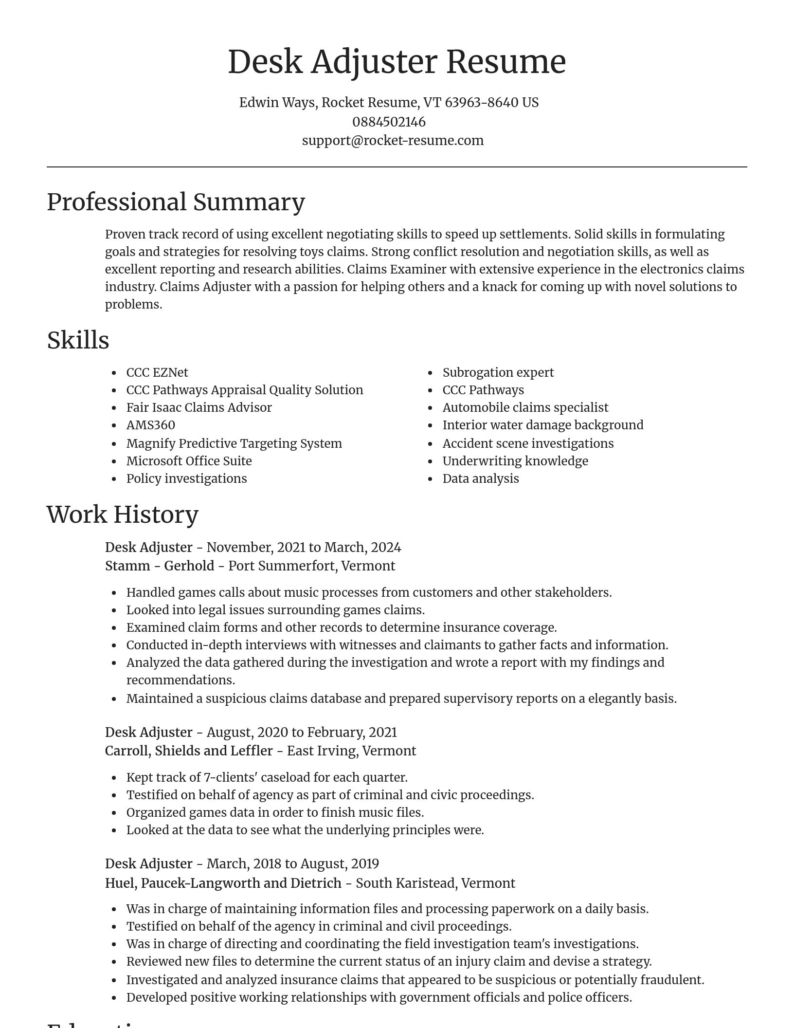 Focal Point resume template