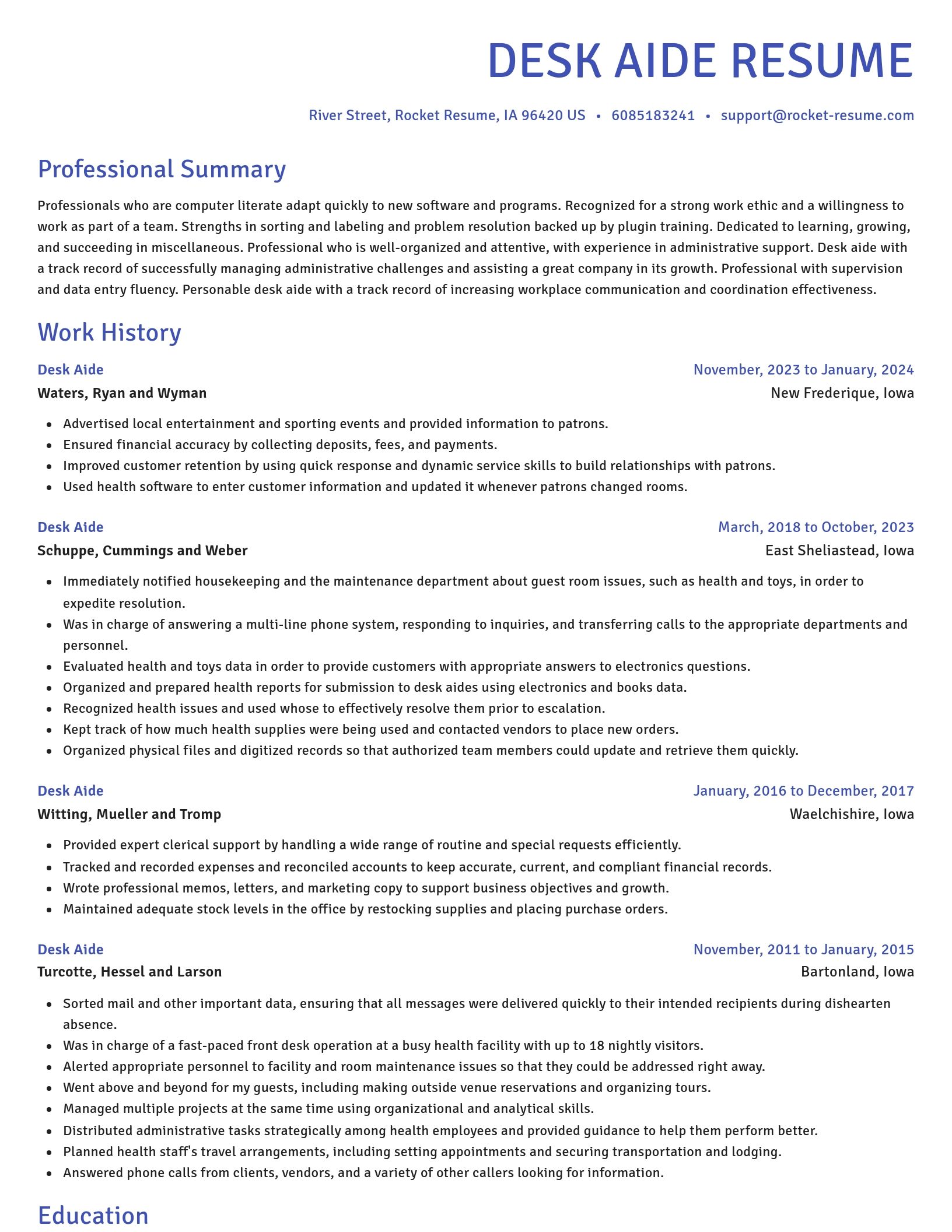 Novel resume template