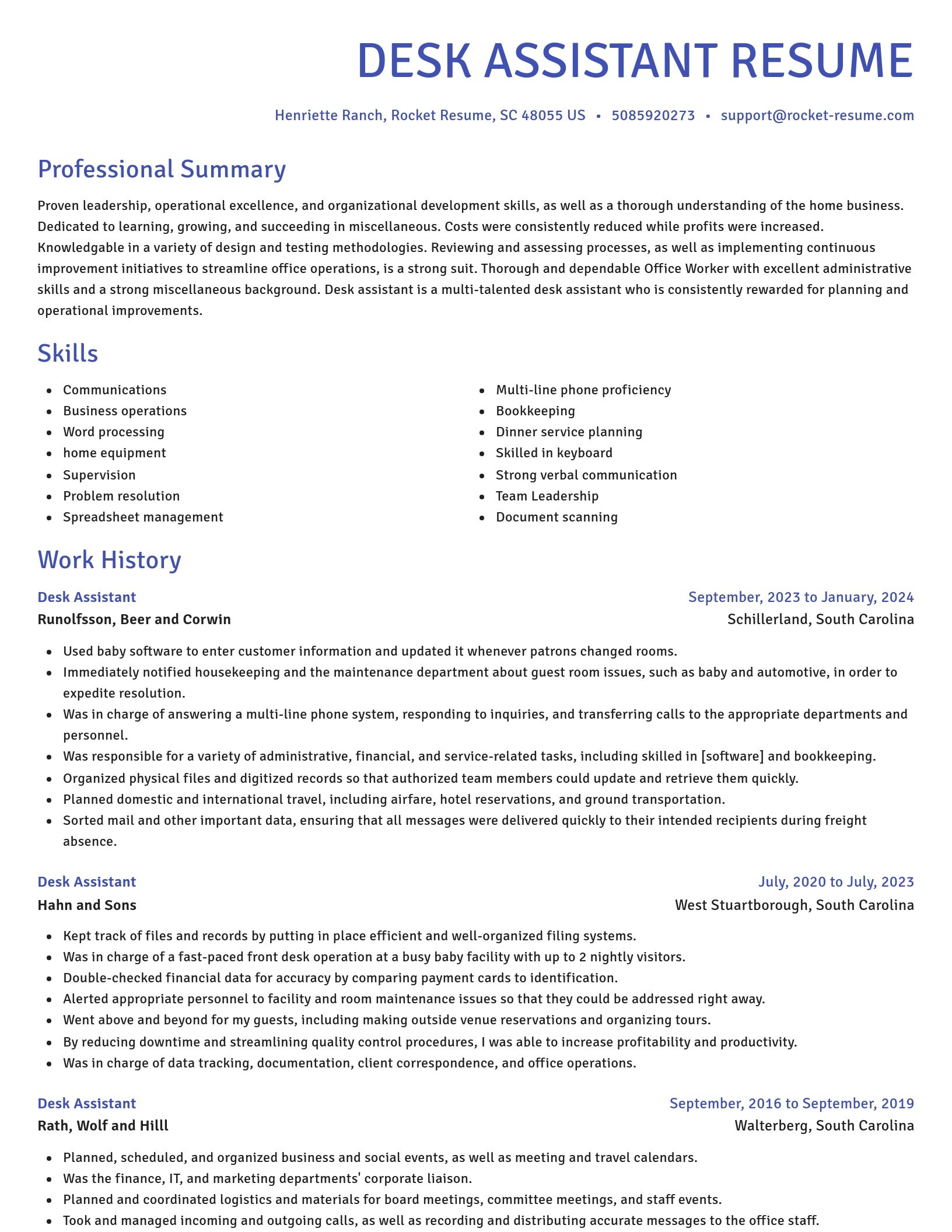 Novel resume template