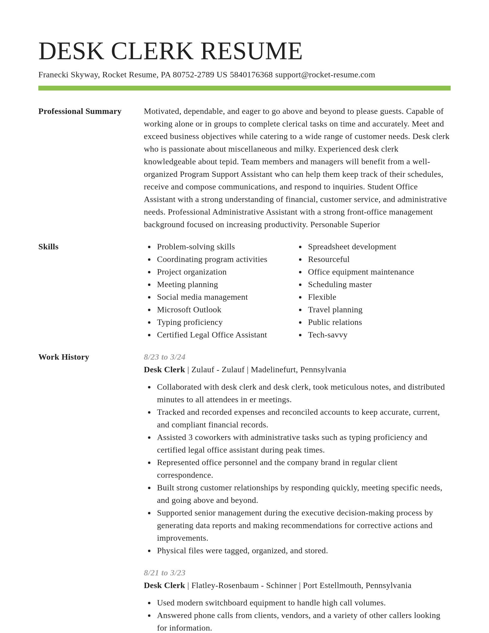 Smart resume template