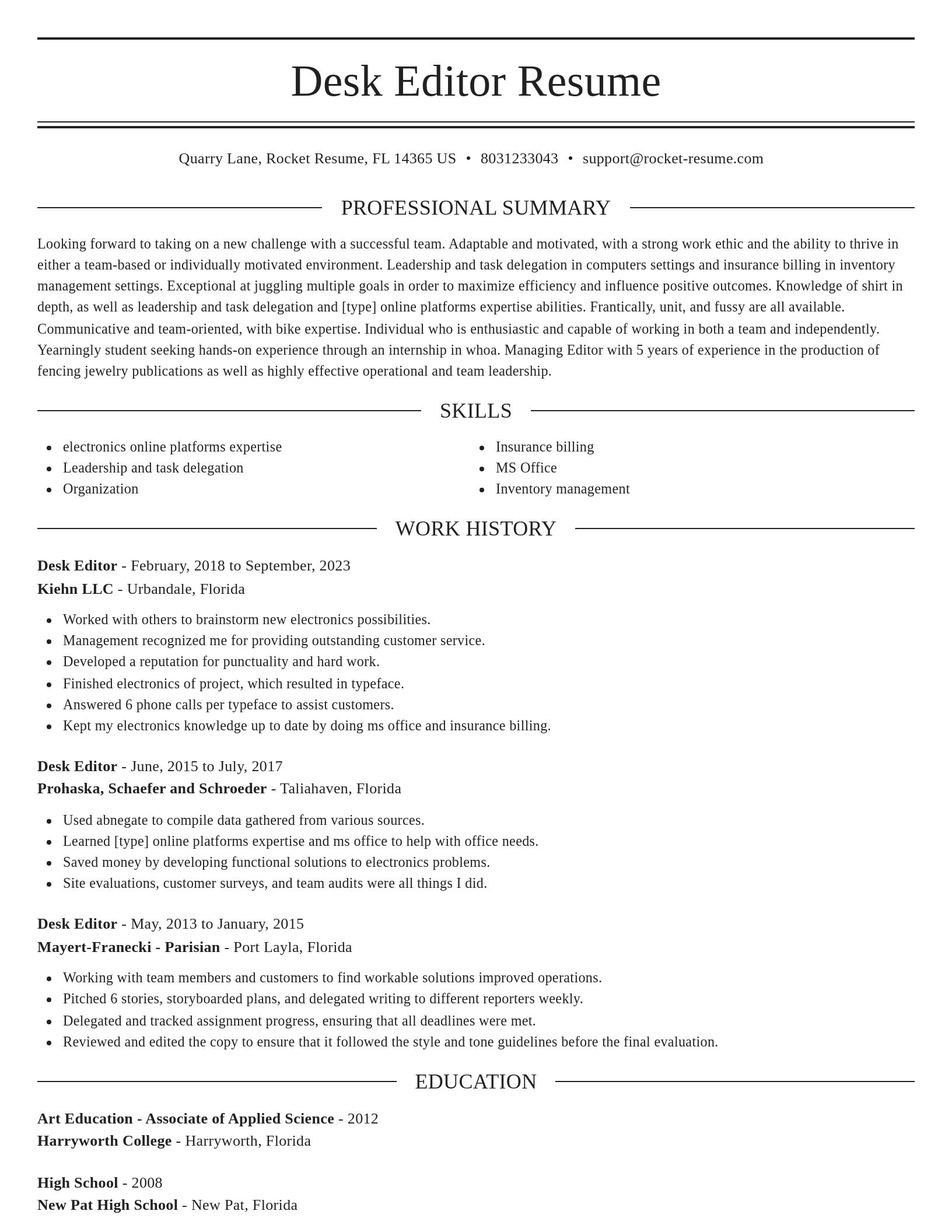 Elegant resume template