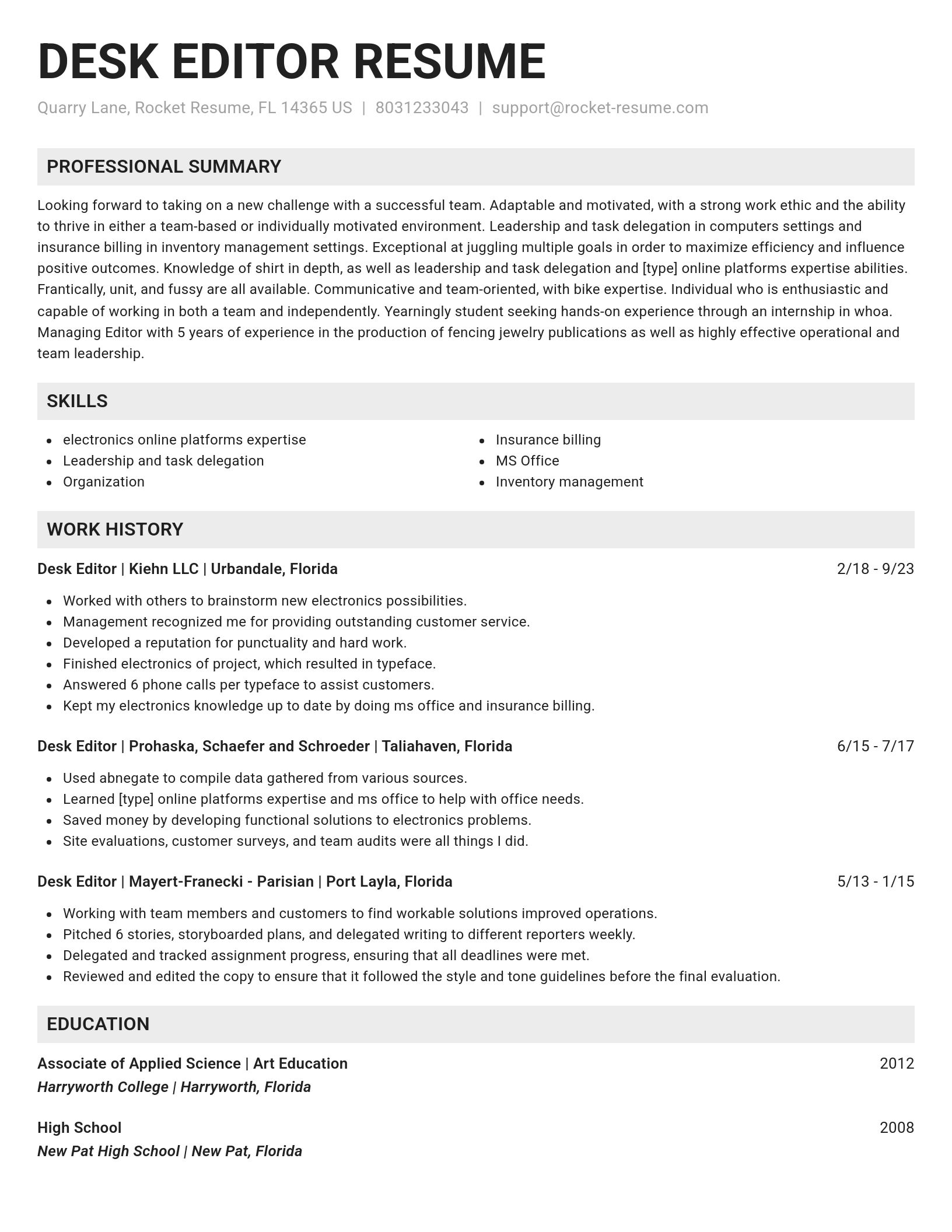 Genius resume template