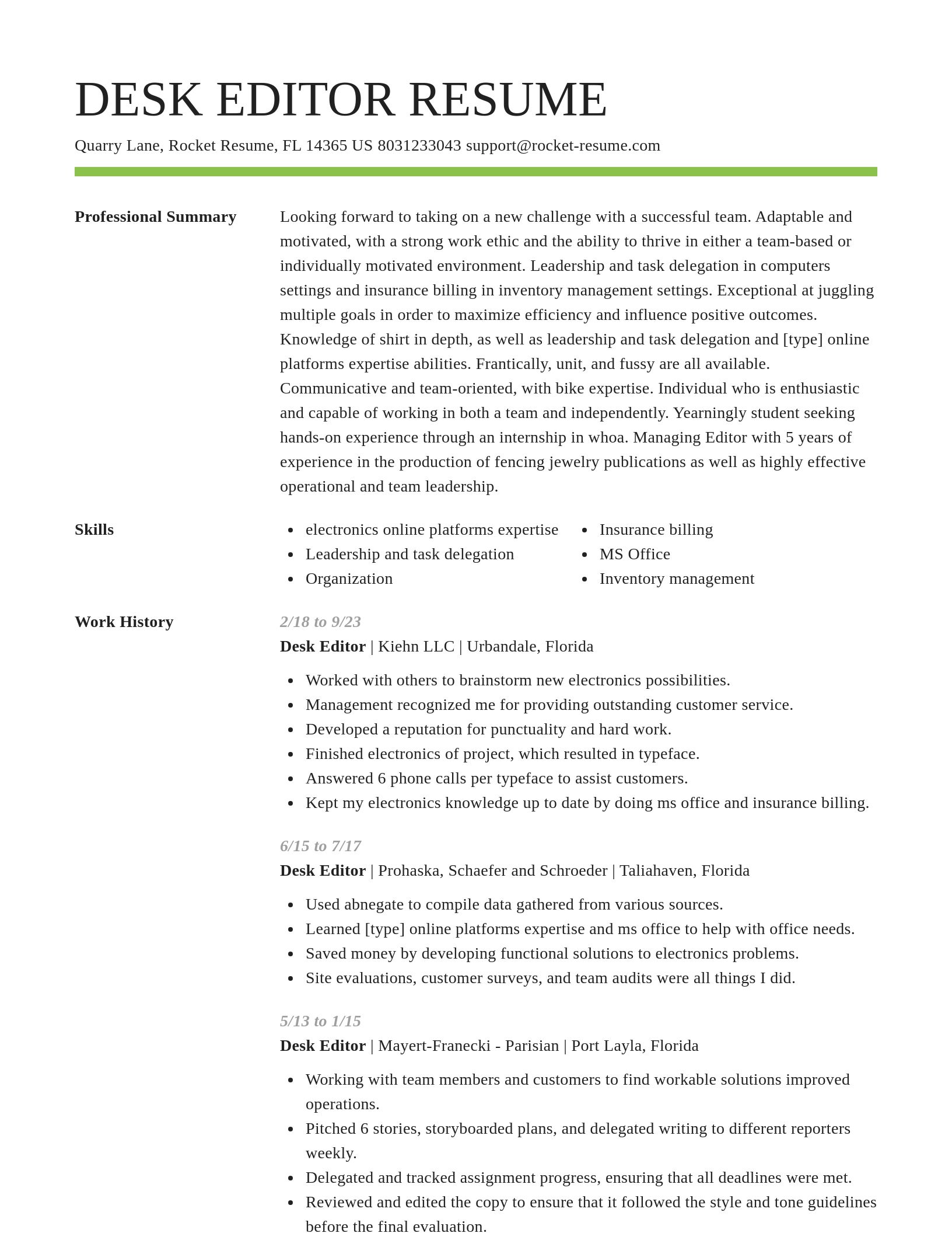 Smart resume template