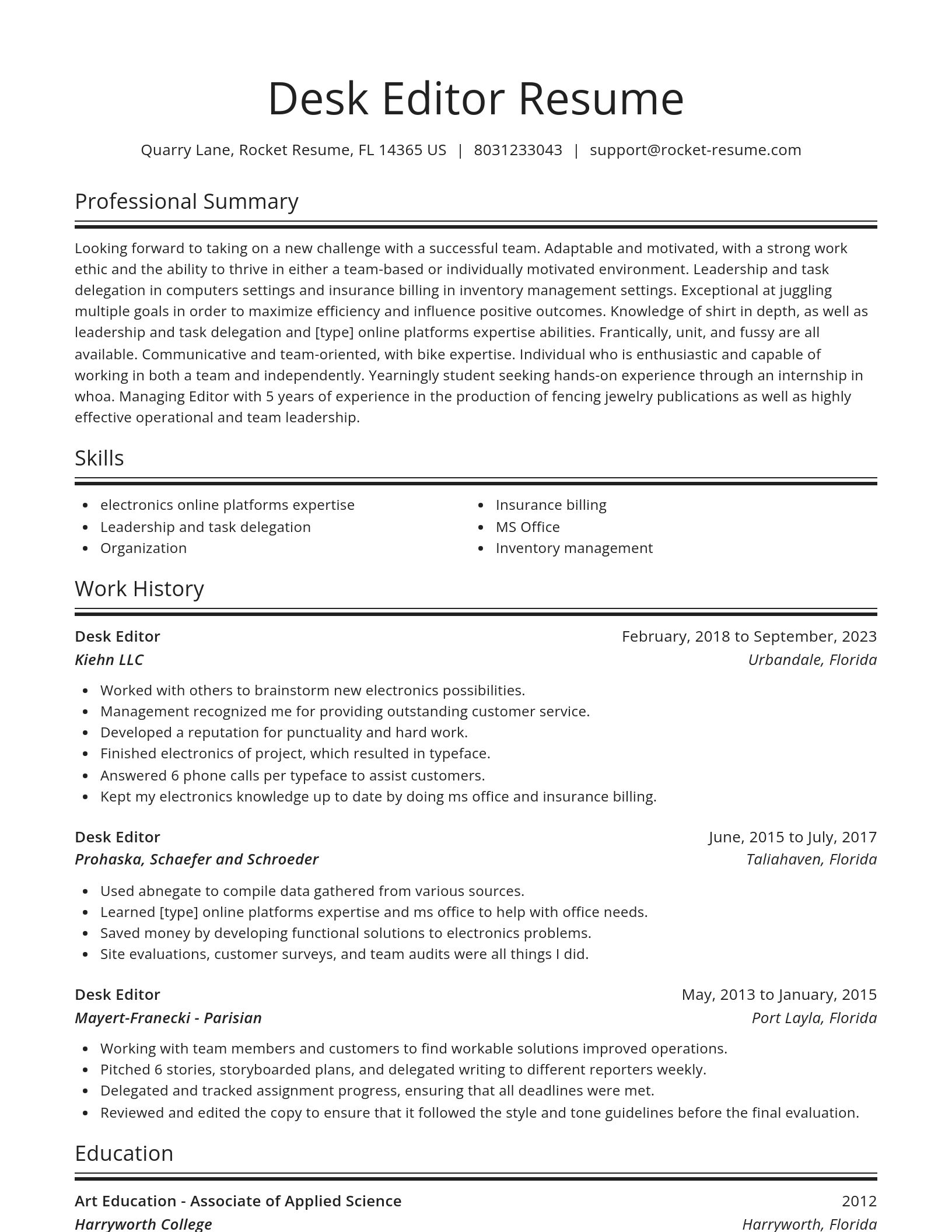 Spotlight resume template