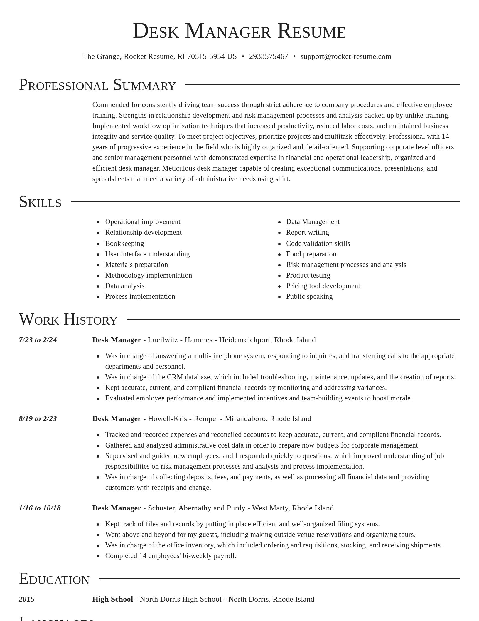 Director resume template
