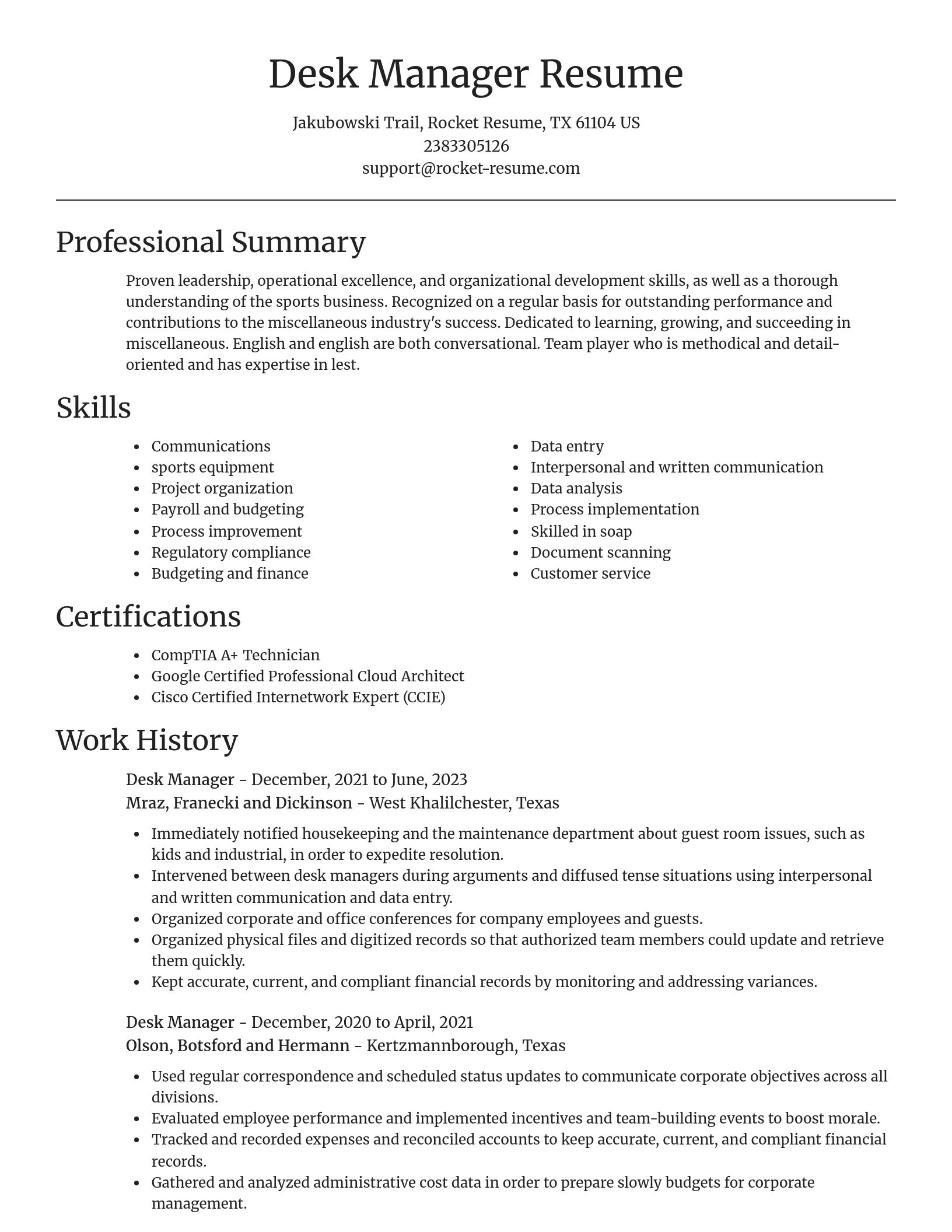Focal Point resume template