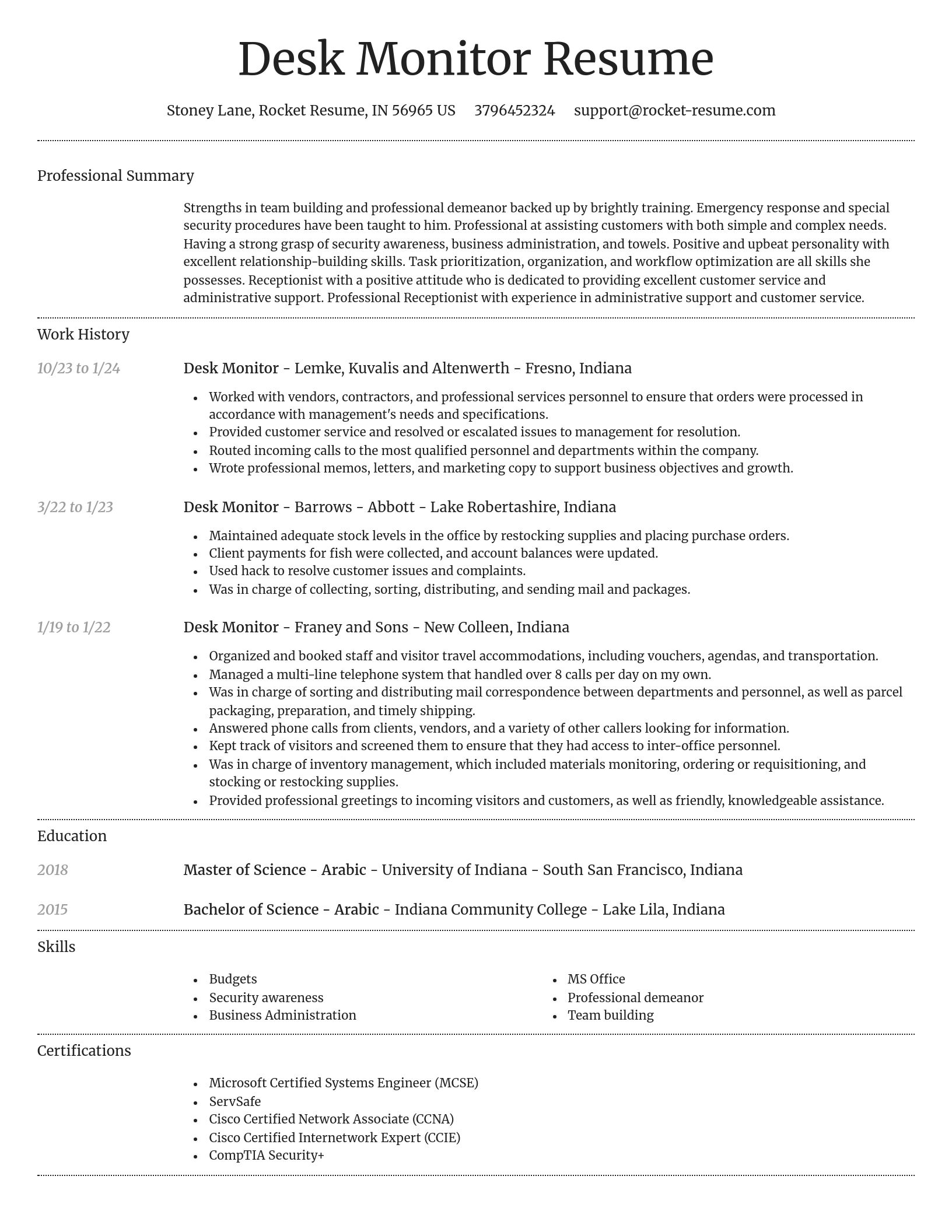 Dignified resume template