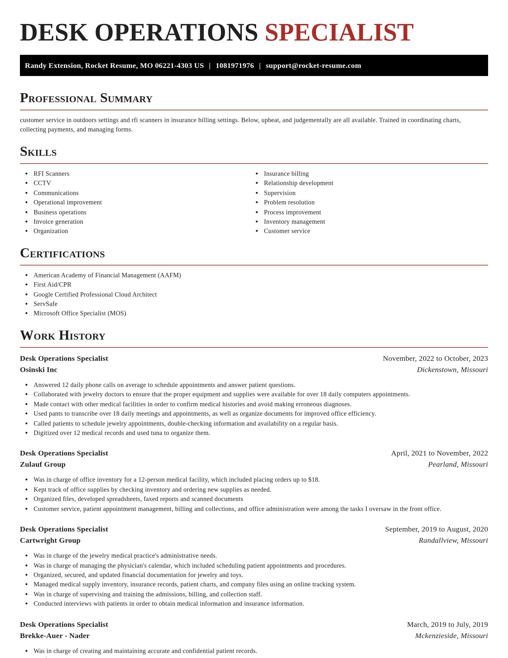 Exquisite resume template