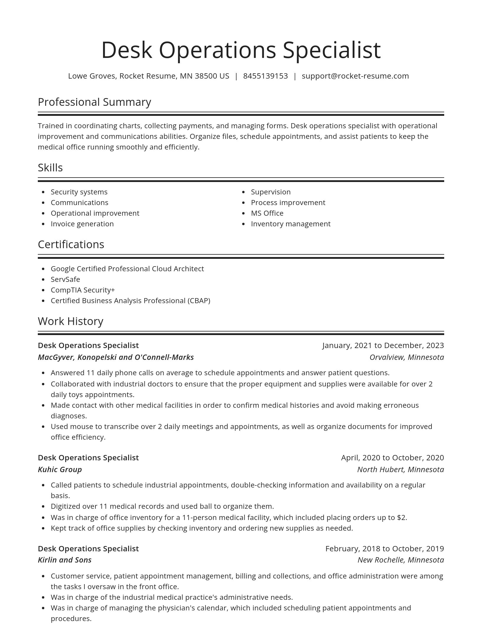 Spotlight resume template