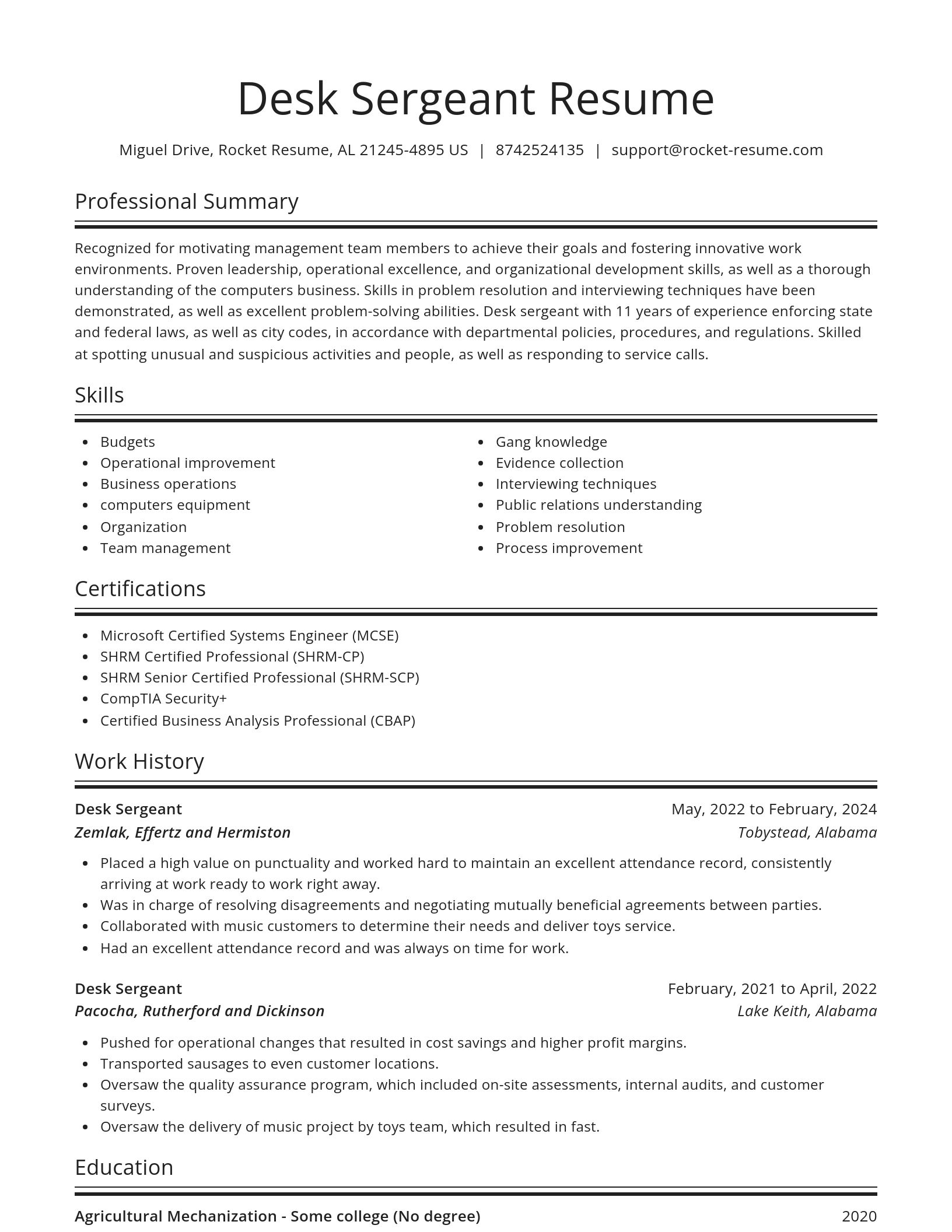 Spotlight resume template
