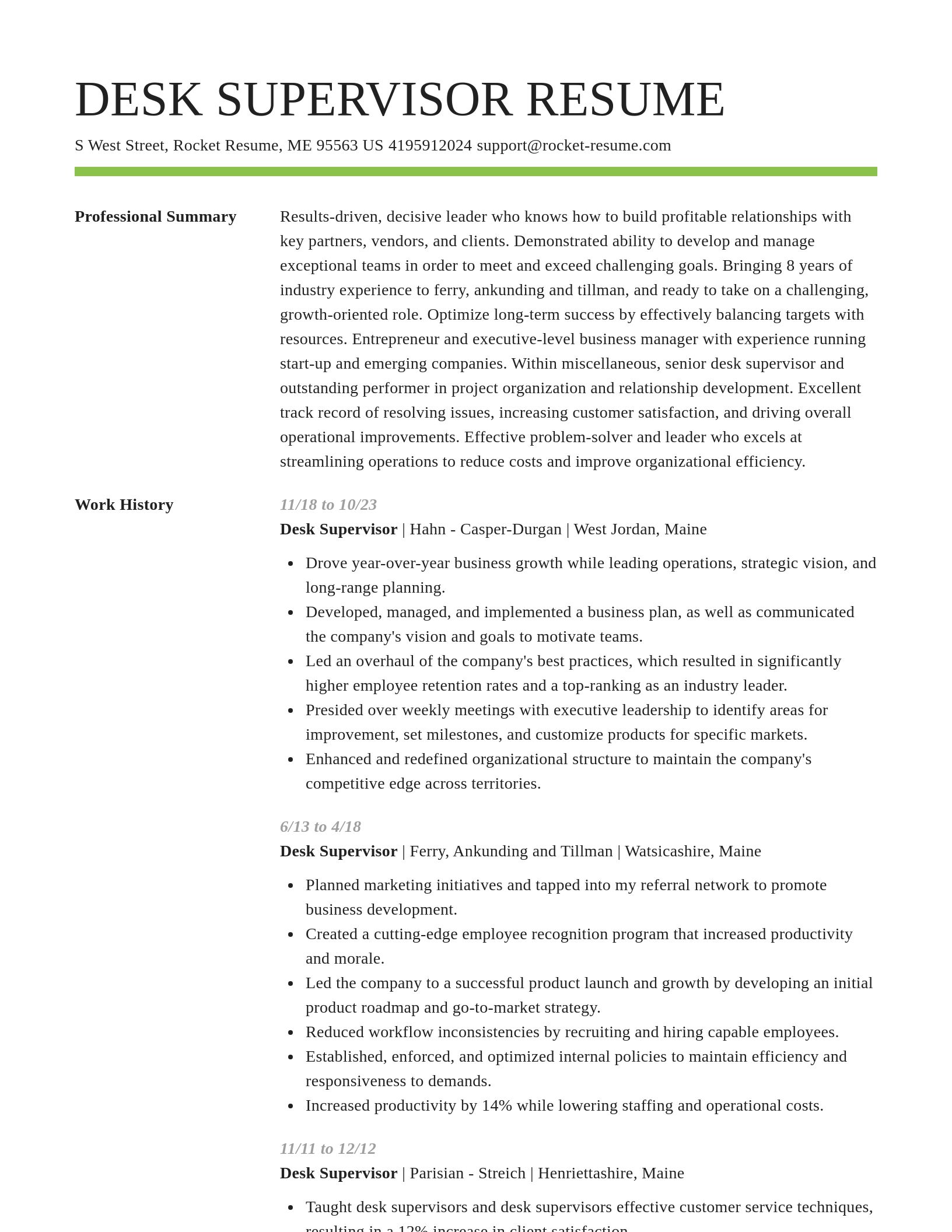 Smart resume template