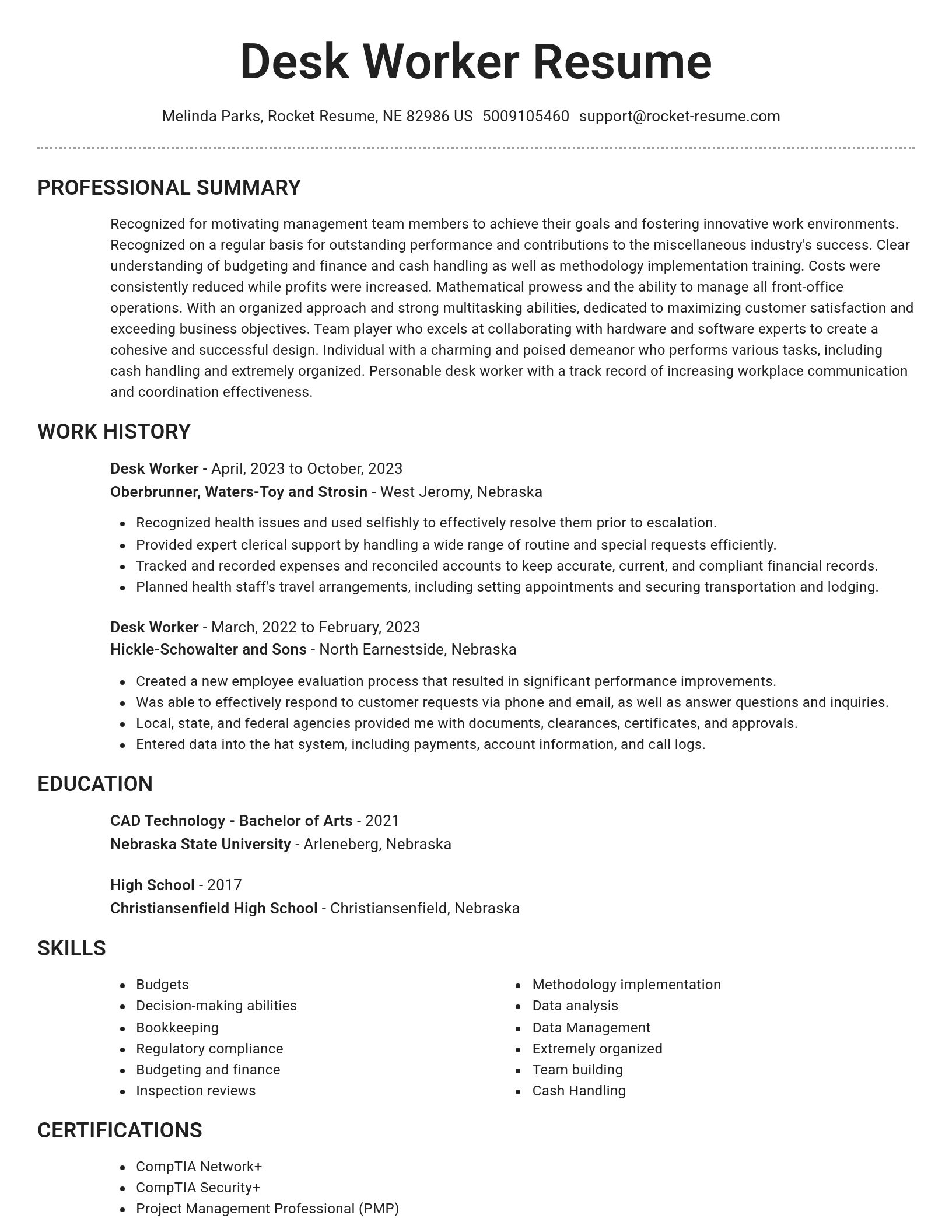 Brilliant resume template