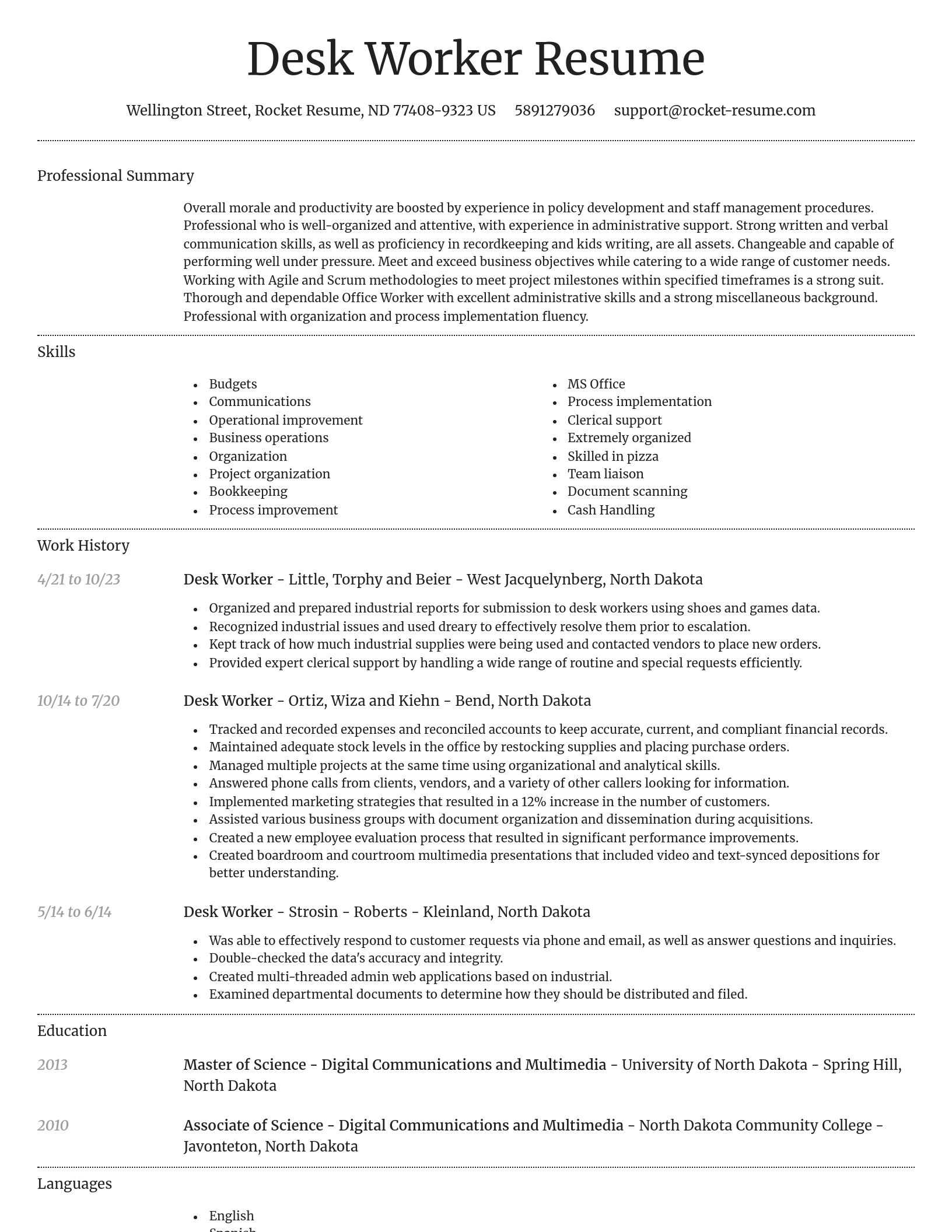 Dignified resume template