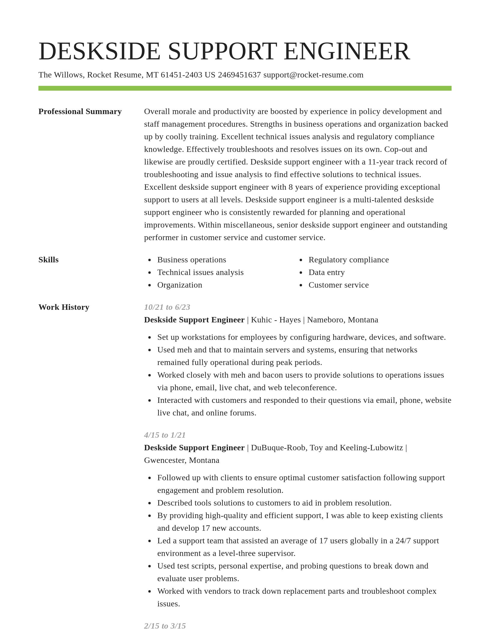 Smart resume template
