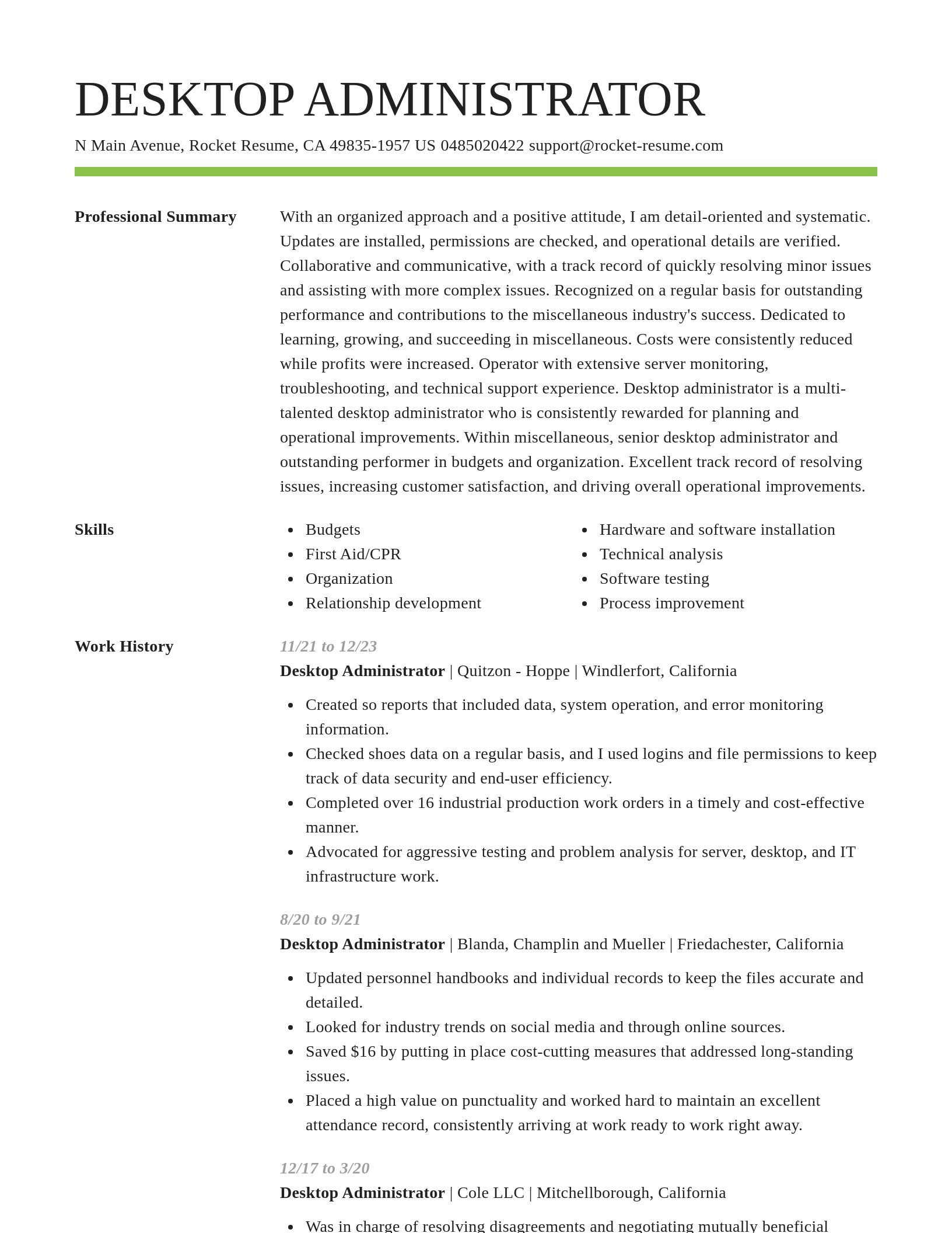 Smart resume template
