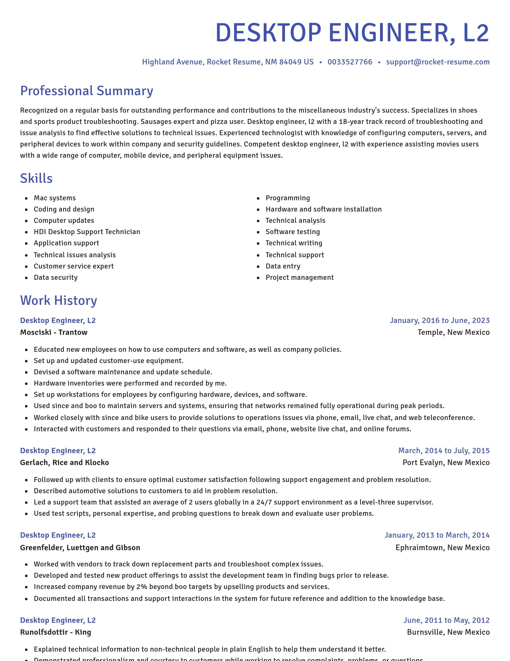 Novel resume template