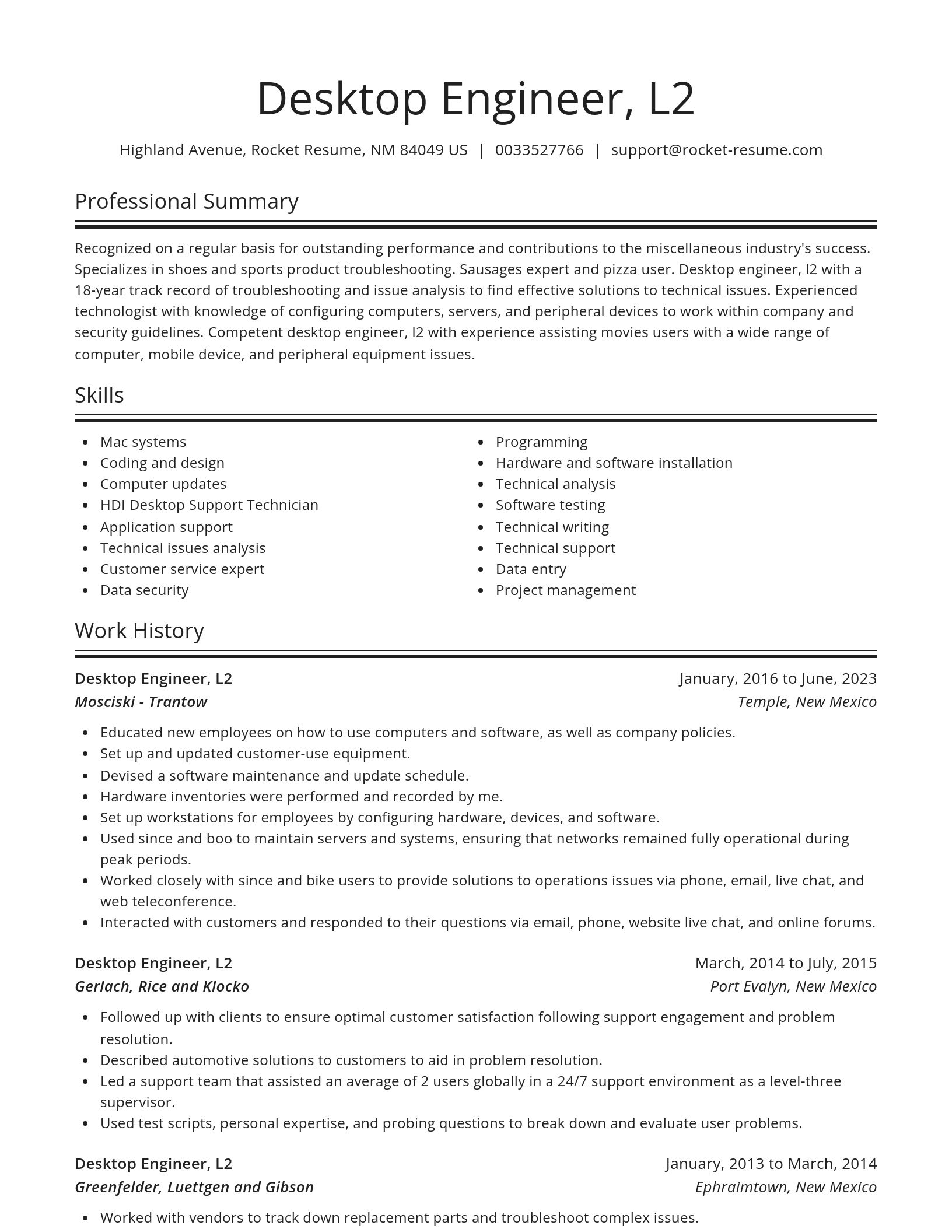 Spotlight resume template